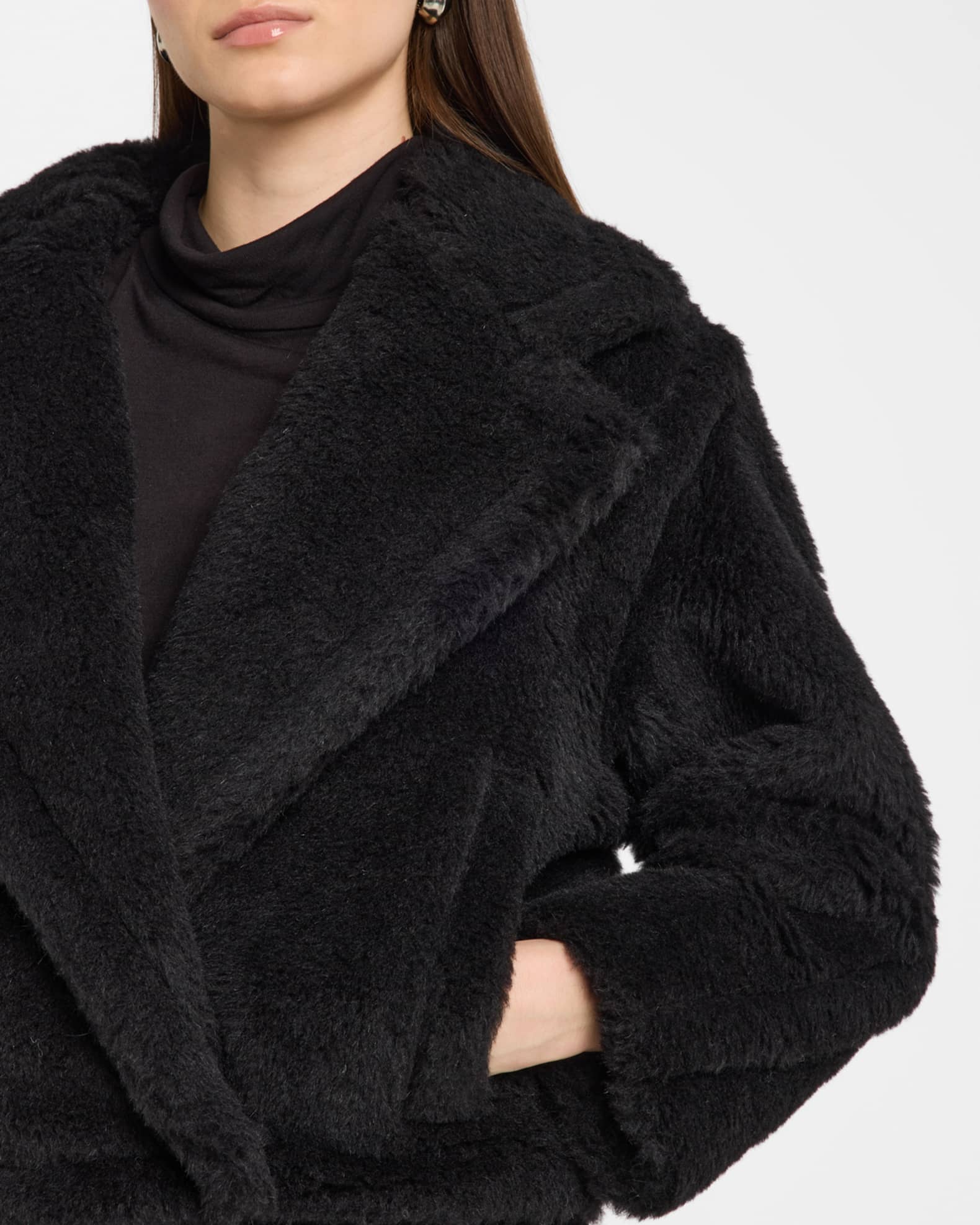 Max Mara Oggeri Short Alpaca Wool Teddy Coat | Neiman Marcus
