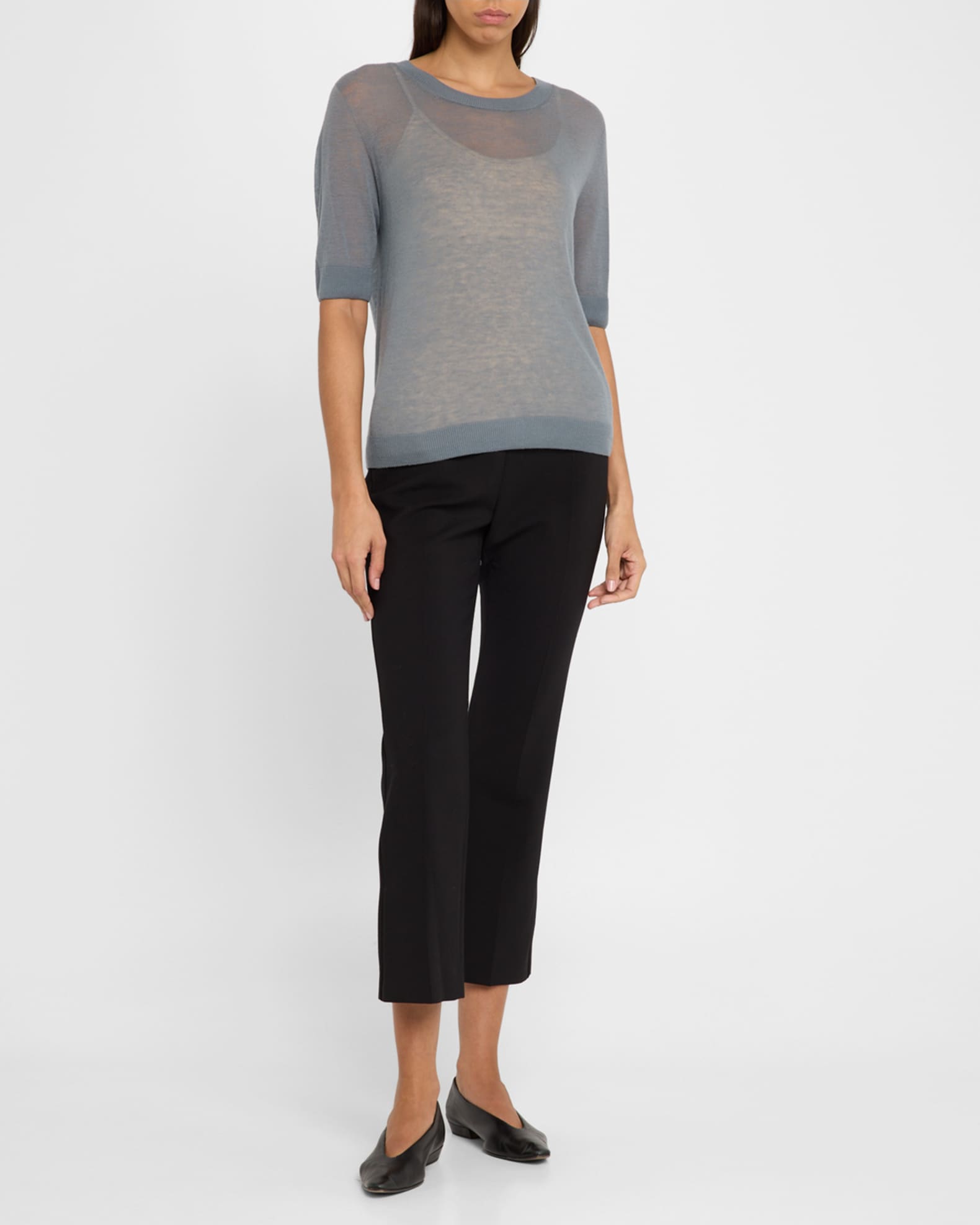 Nepeta Flared Crop Wool Pants 1