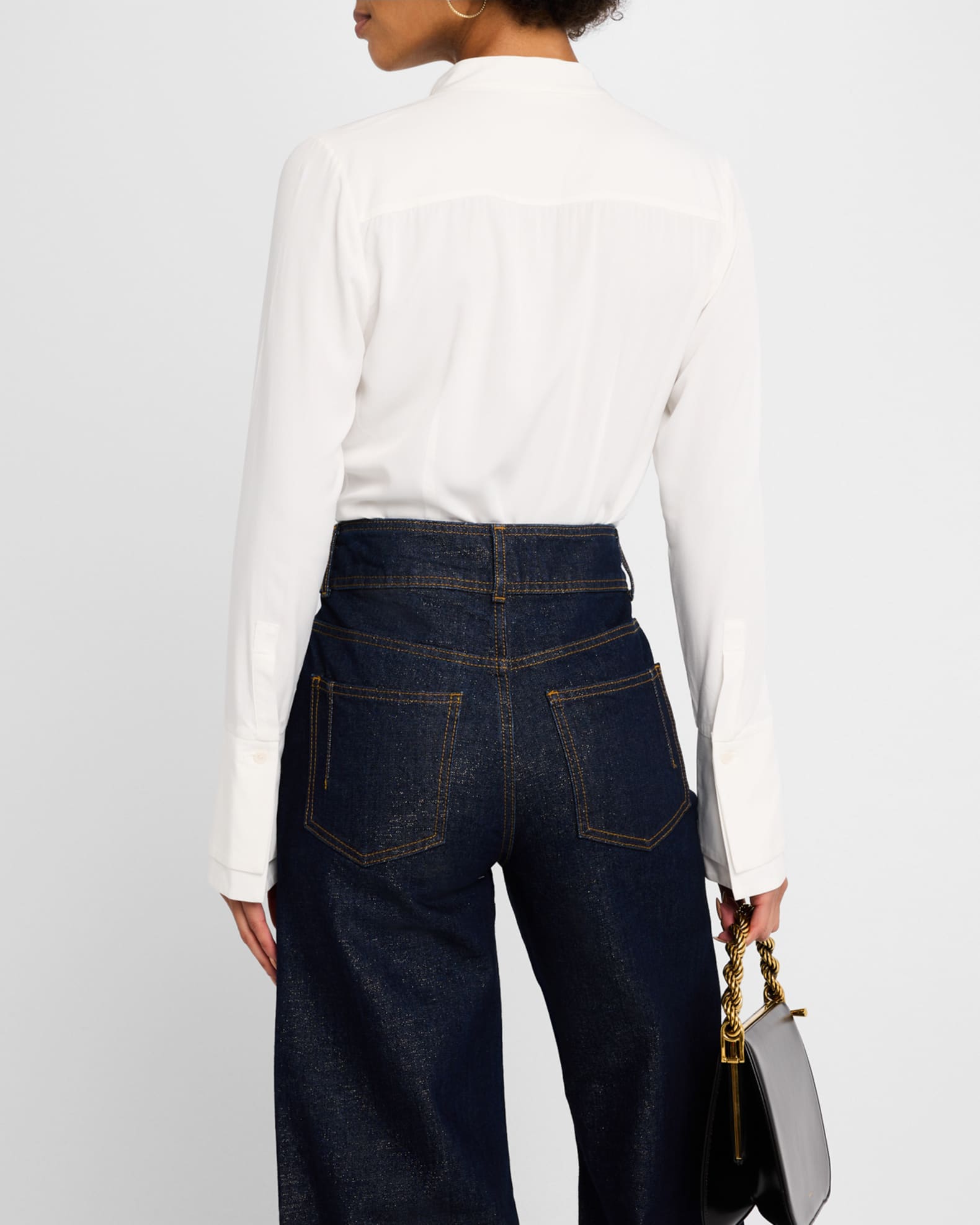 Derek Lam 10 Crosby Tiffany Pleated Button-Front Blouse | Neiman Marcus