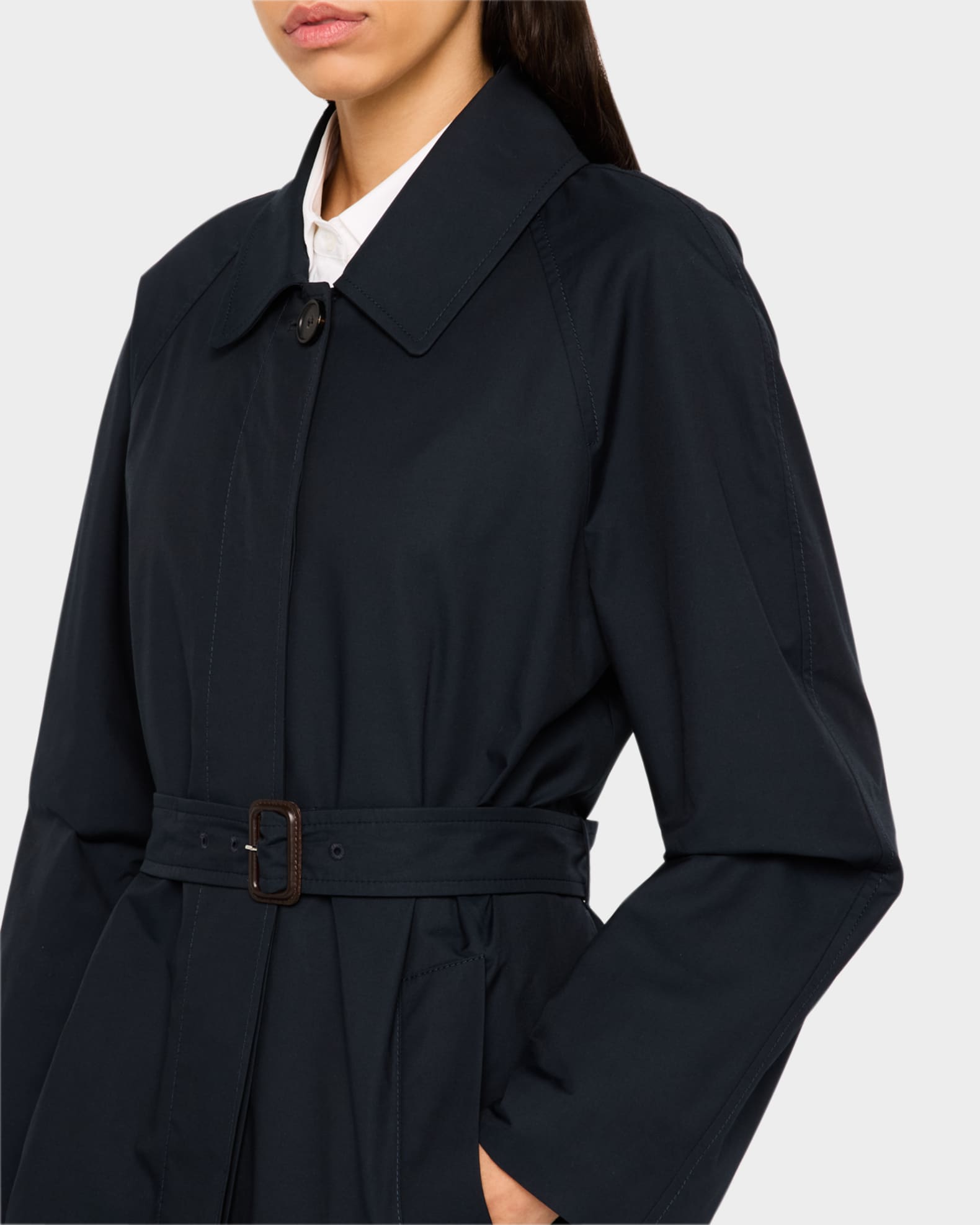 トレンチコート Max Mara Wrap Coat With Belted Waist Max Mara Leather trench coat back vent | The Fashion Square