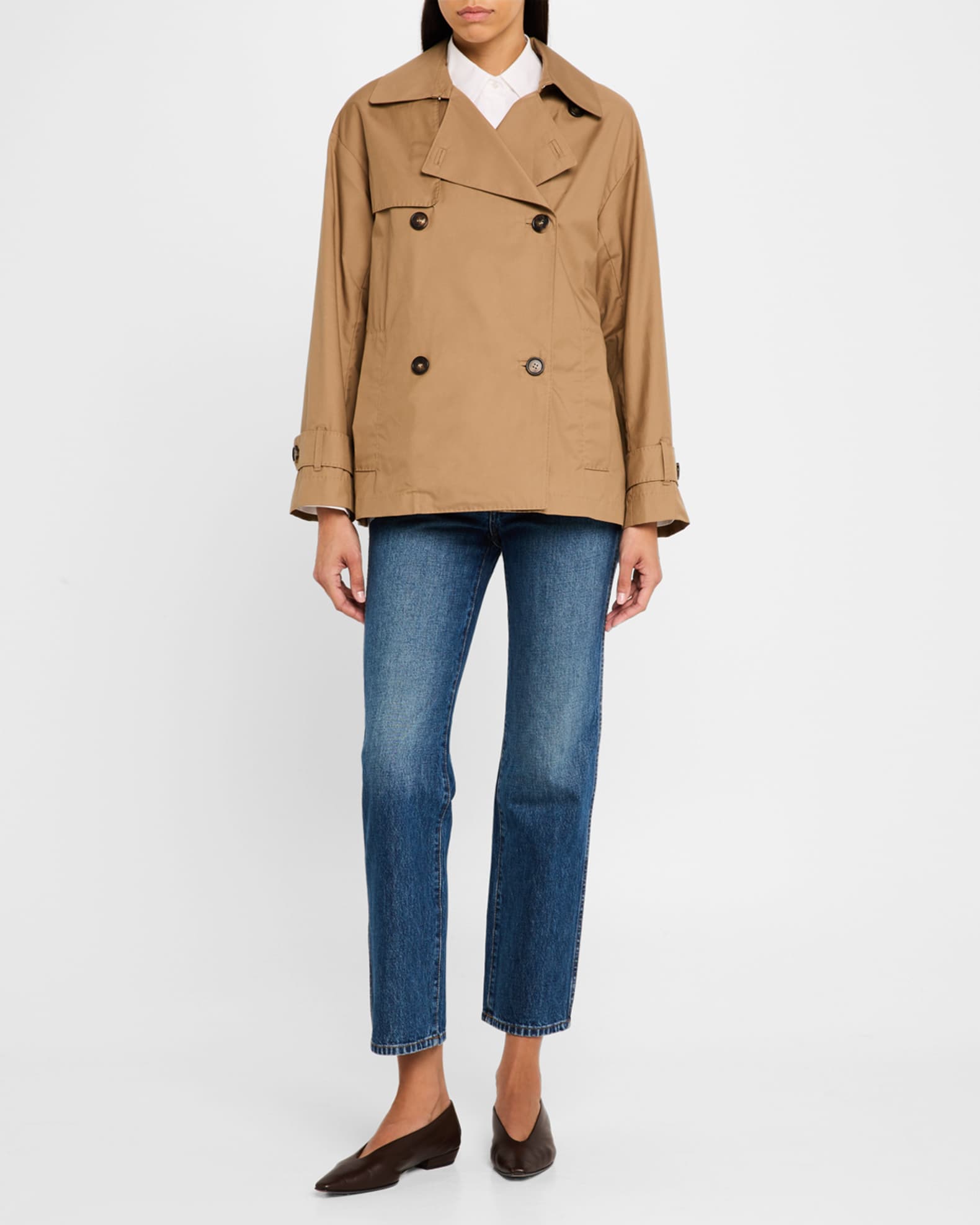 Max Mara Zeno Double-Breasted Short Trench Coat | Neiman Marcus