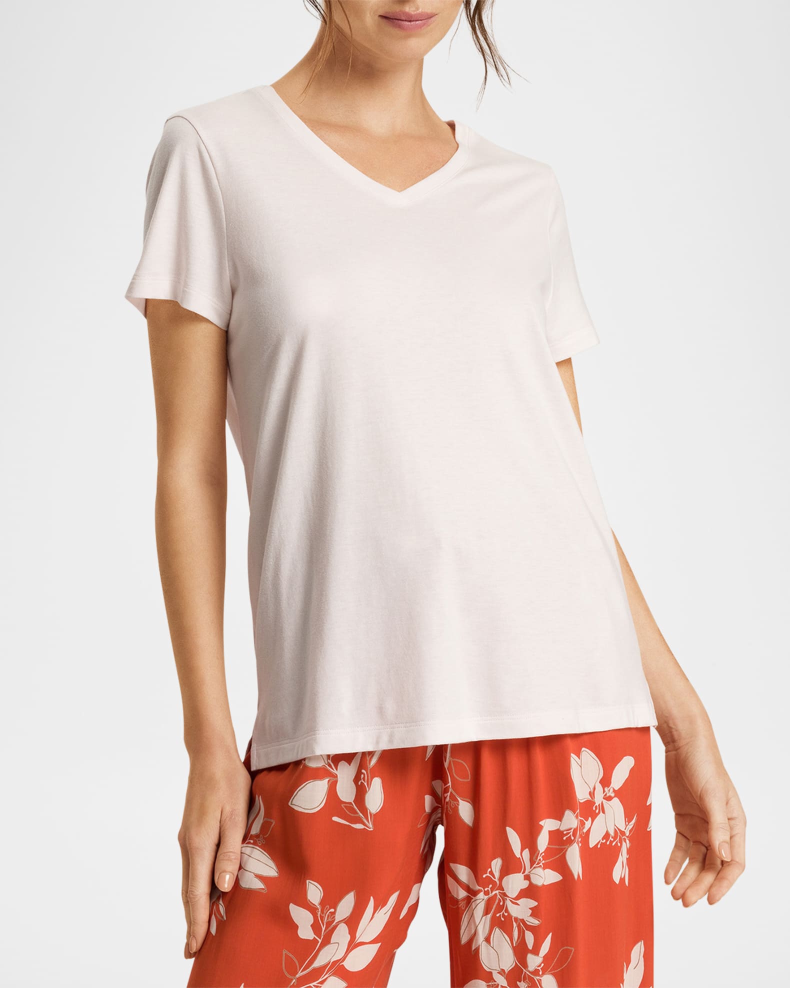 V-Neck Sleep and Lounge Cotton T-Shirt 0