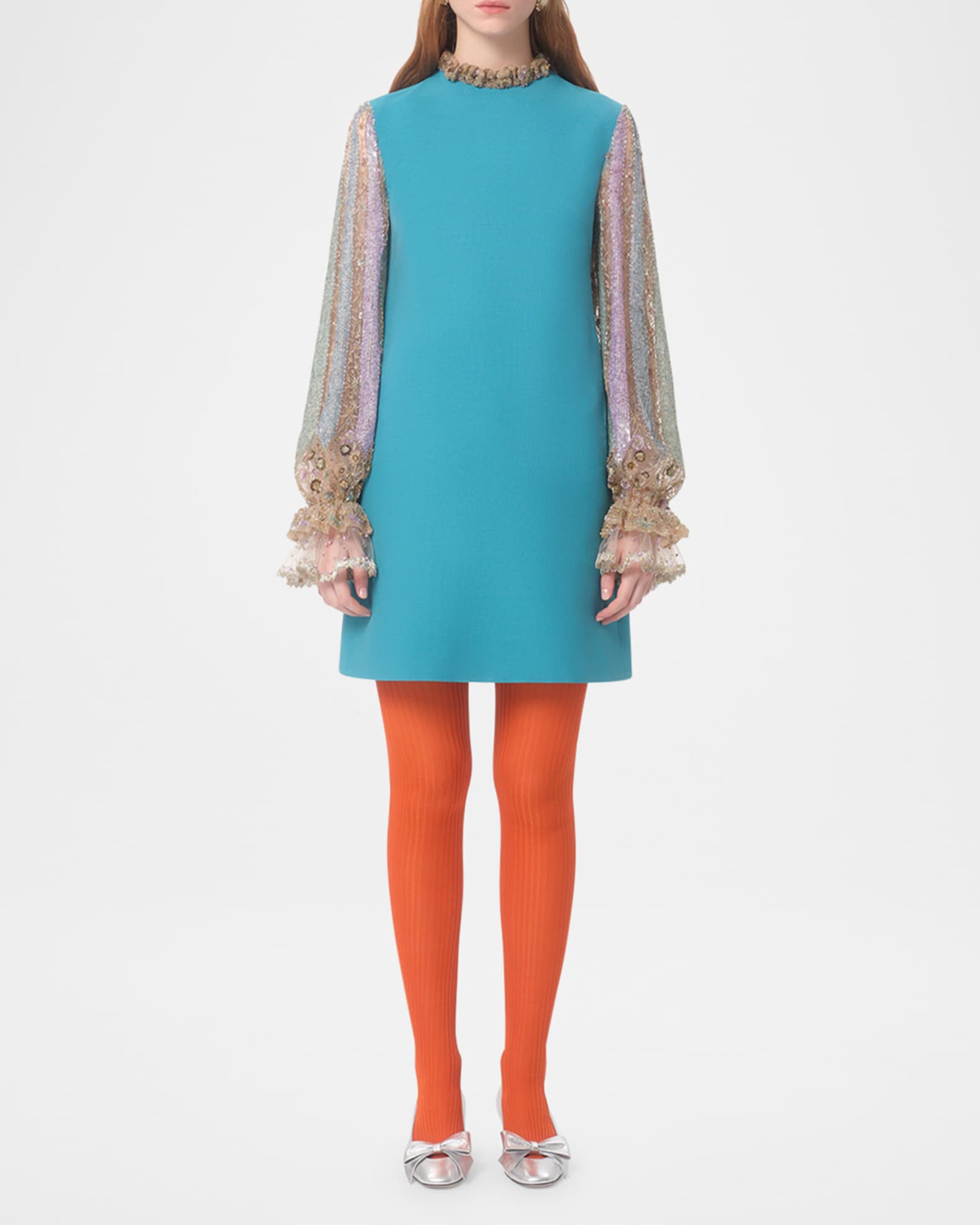 Sequined Long-Sleeve Mini Dress 1
