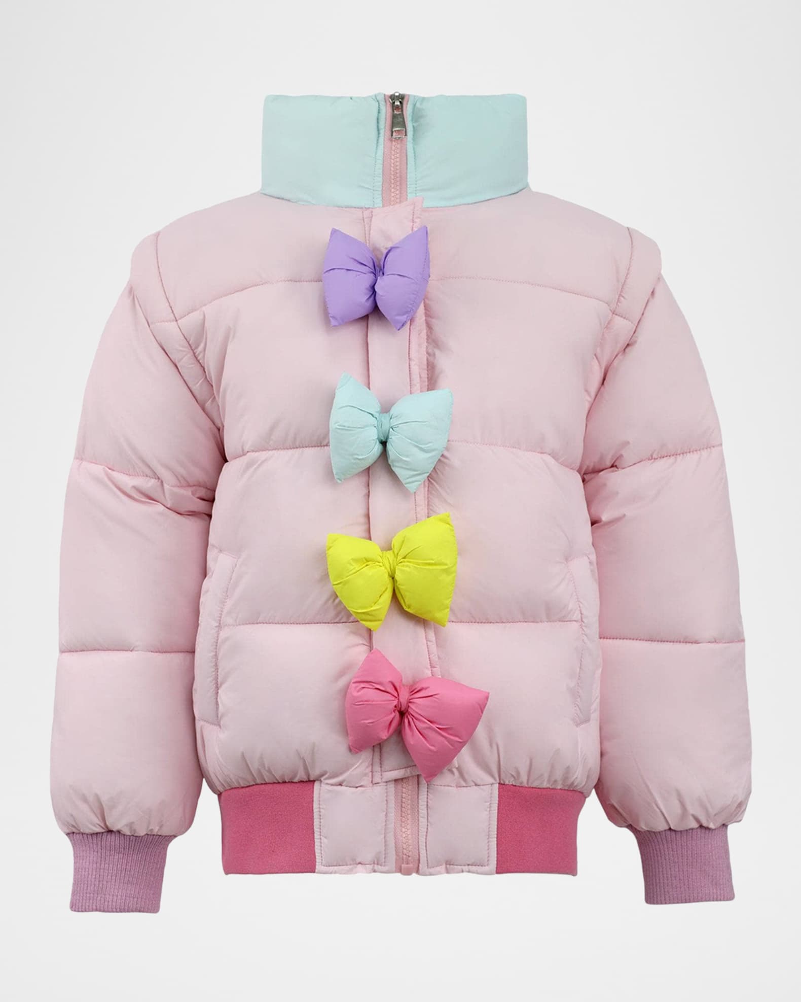 Pastel color block puffer jacket outlet