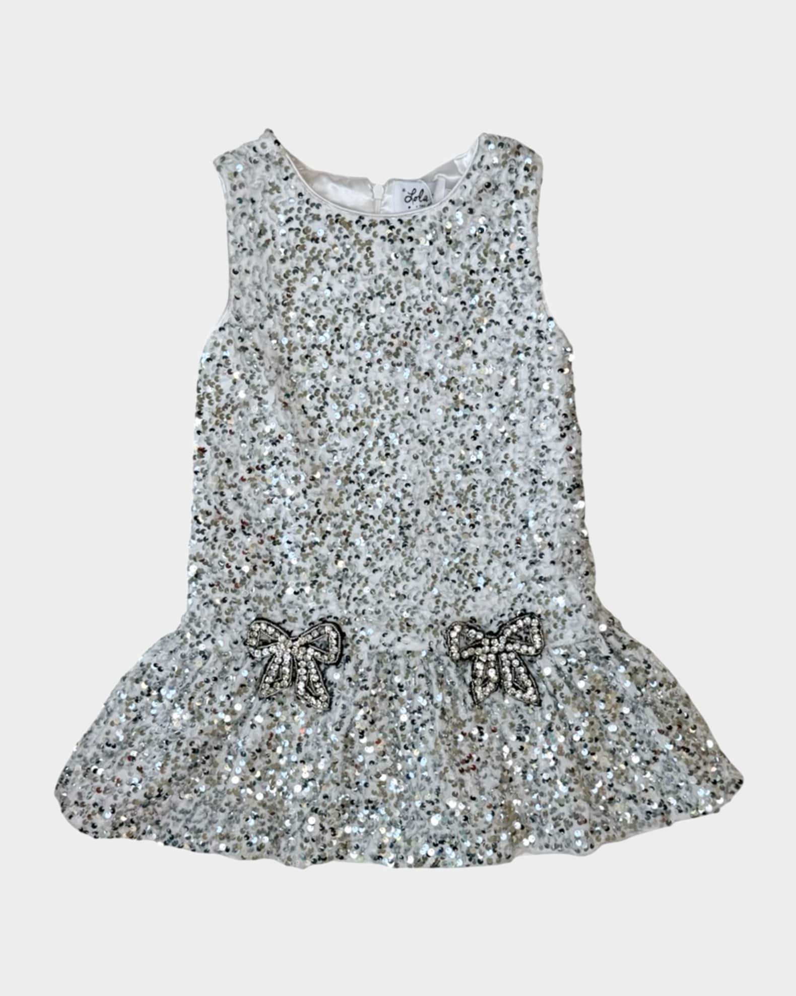 Lola + The Boys Girl's Shimmer Sequin Dress W/ Bows, Size 2-14 | Neiman  Marcus