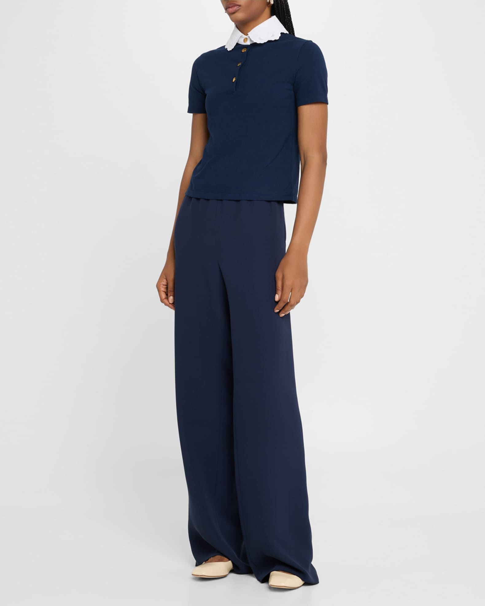 Elastic Wide Leg Trousers 1
