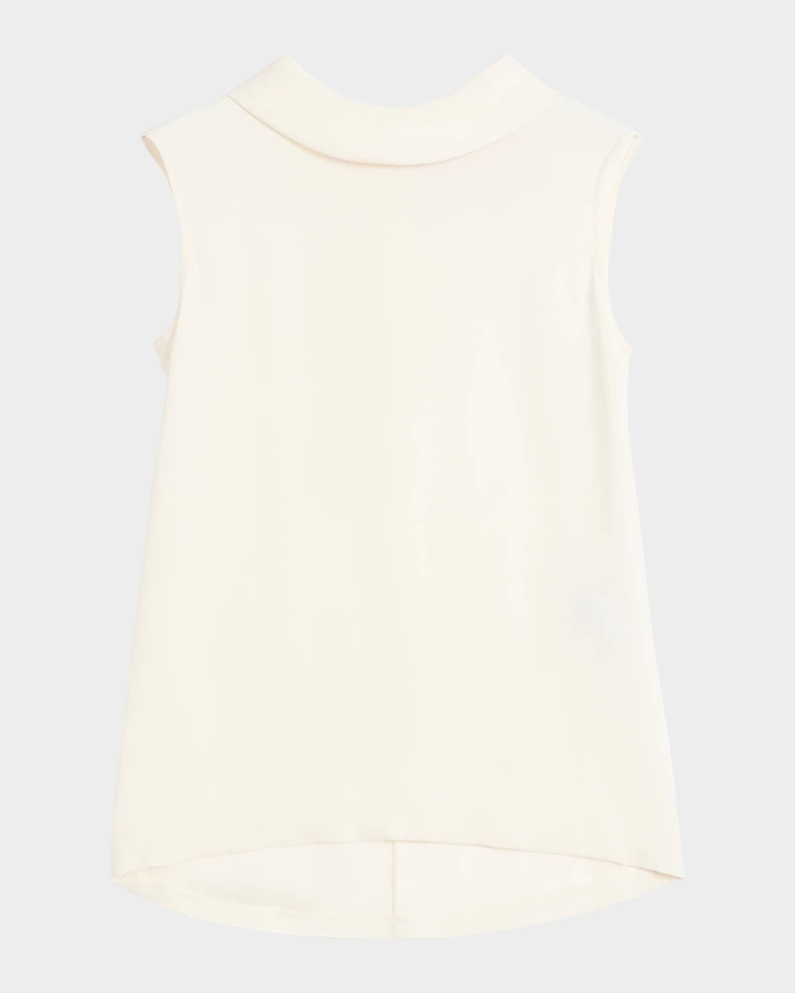 【送料&関税込】Valentino White Silk Top Valentino Garavani V logo-plaque Silk Tunic | White | FARFETCH