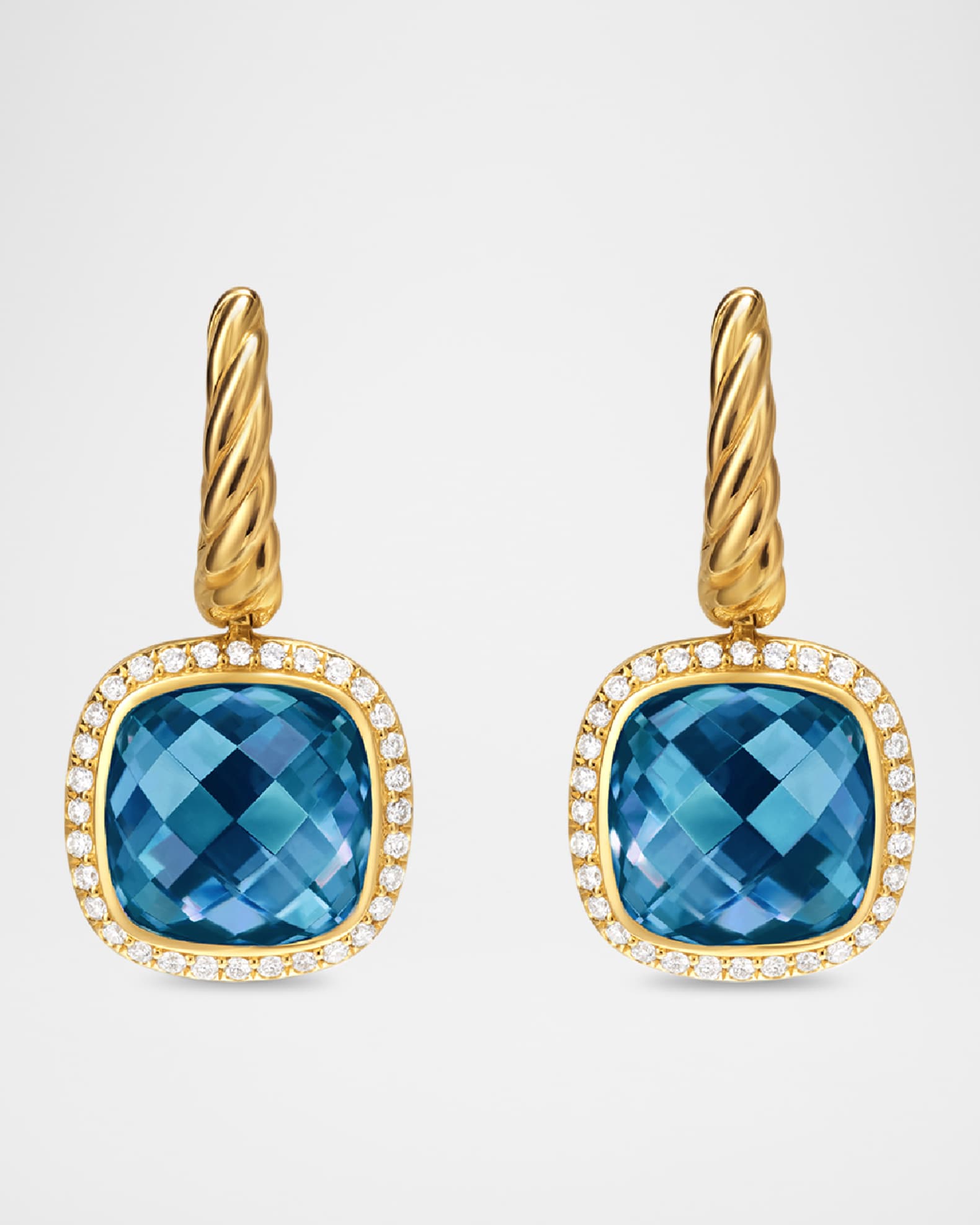 Albion Drop Earrings with Gemstones and Diamonds in 18K Gold 0
