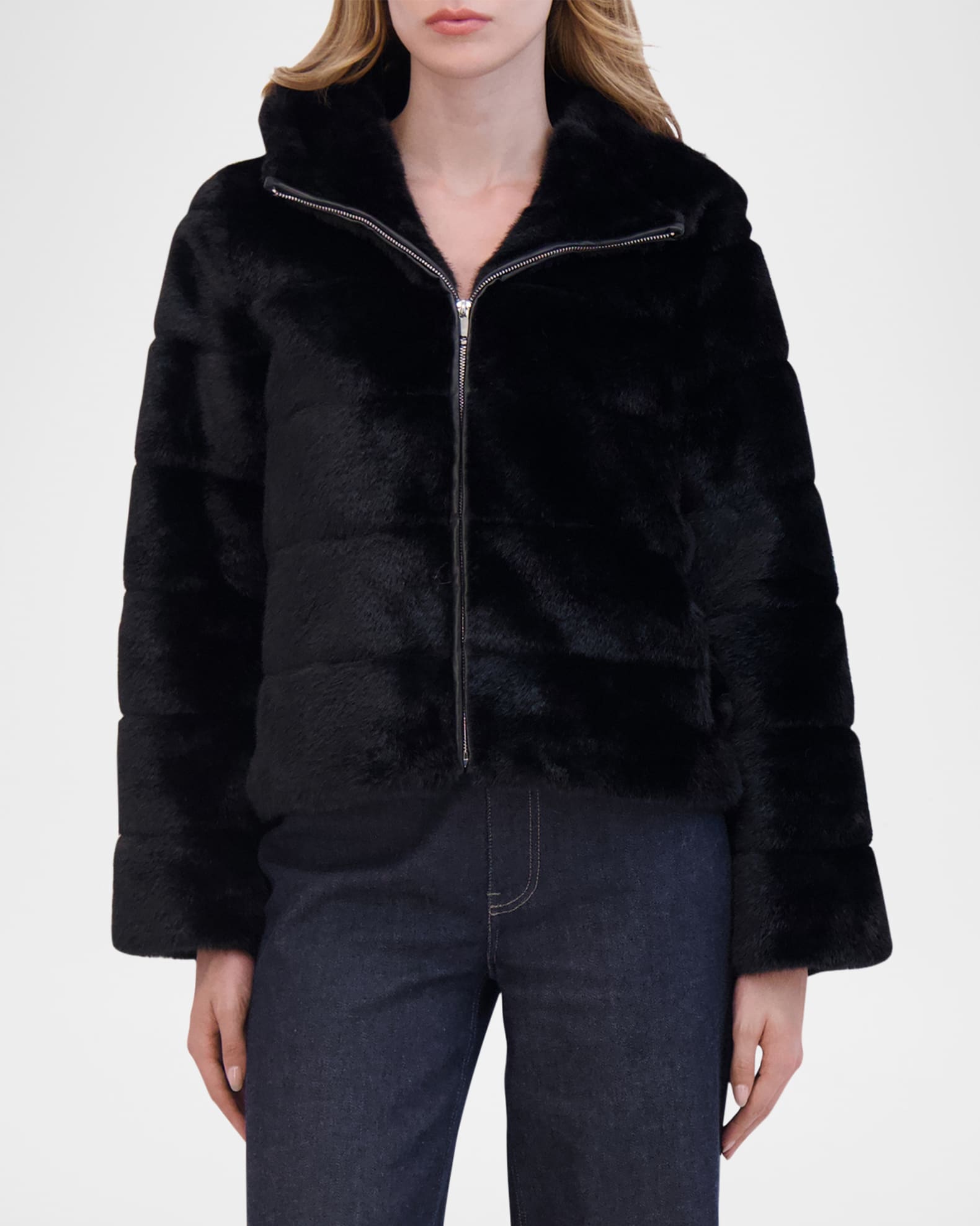 Mink Faux Fur Hooded Jacket 1