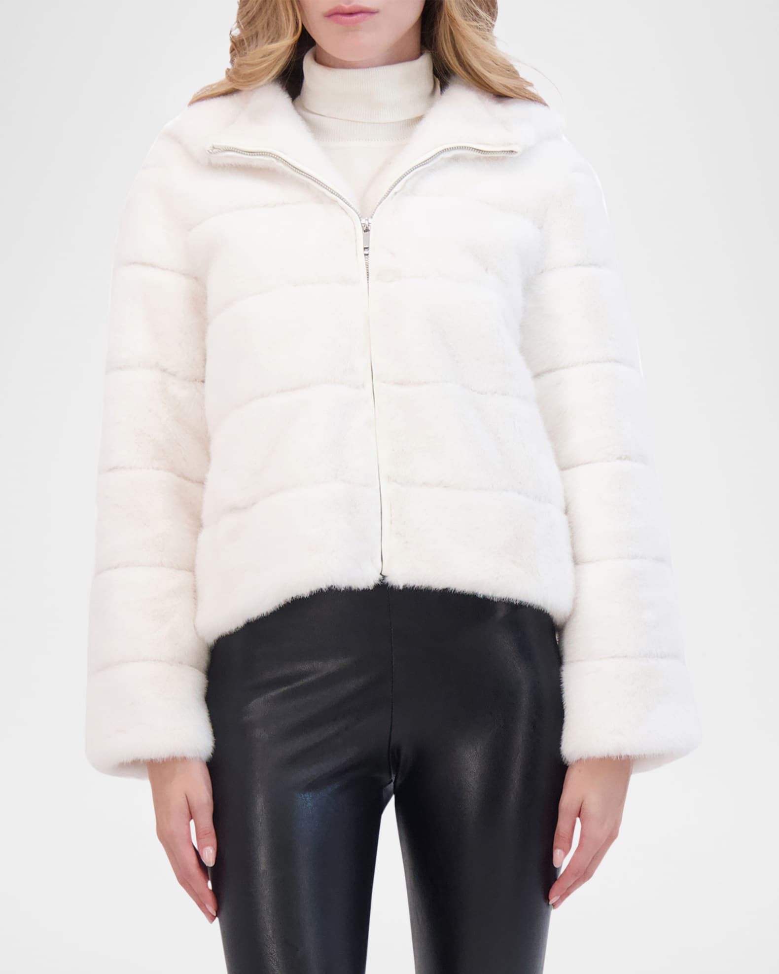Mink Faux Fur Hooded Jacket 1