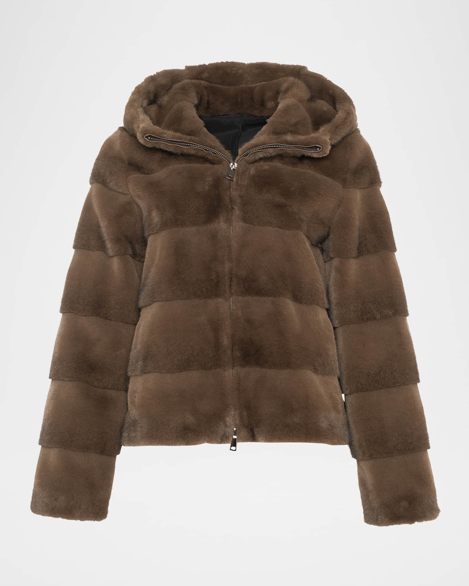 Mink Faux Fur Hooded Jacket 0
