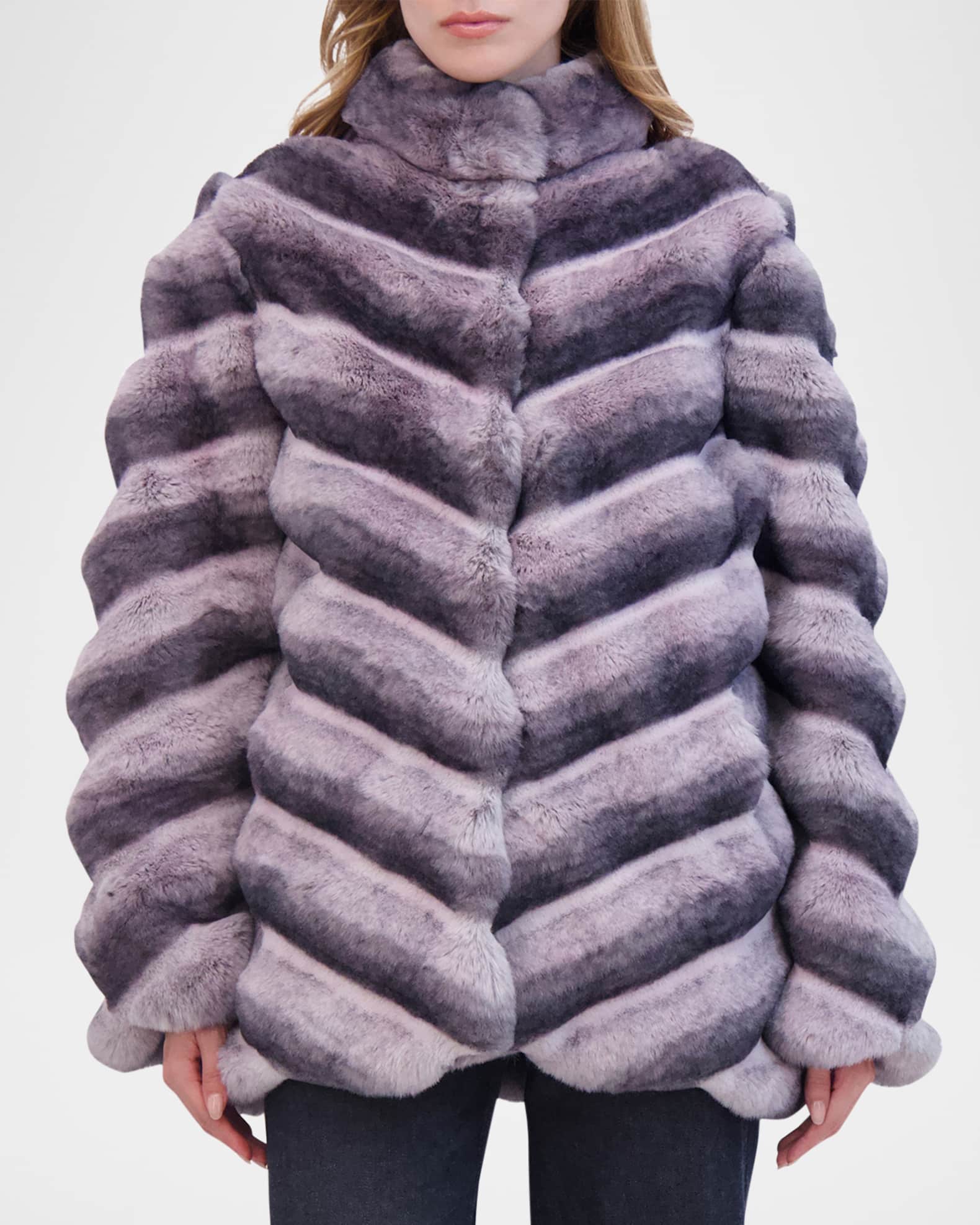 Fake chinchilla coat sales