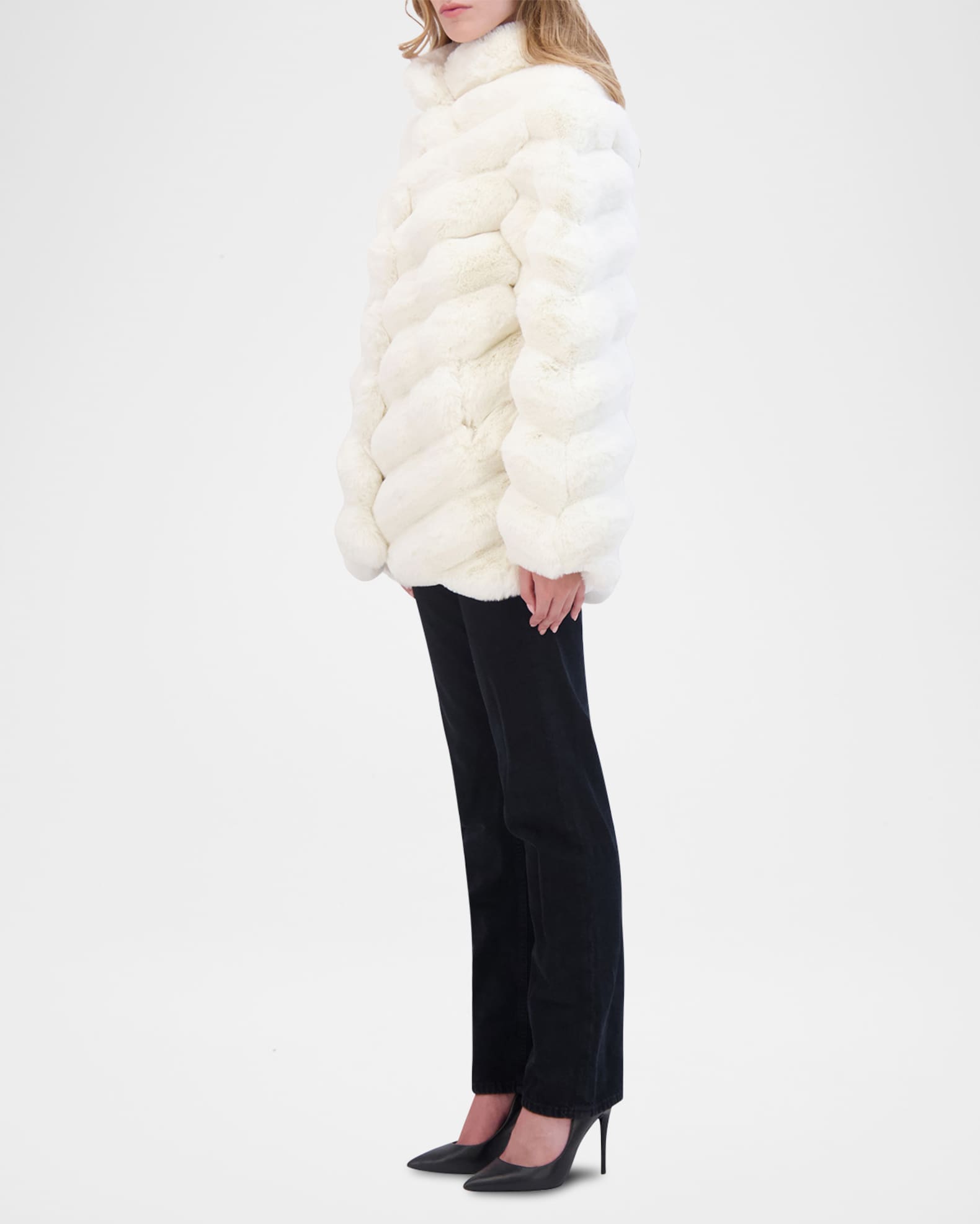 Theia Chinchilla Faux Fur Jacket | Neiman Marcus
