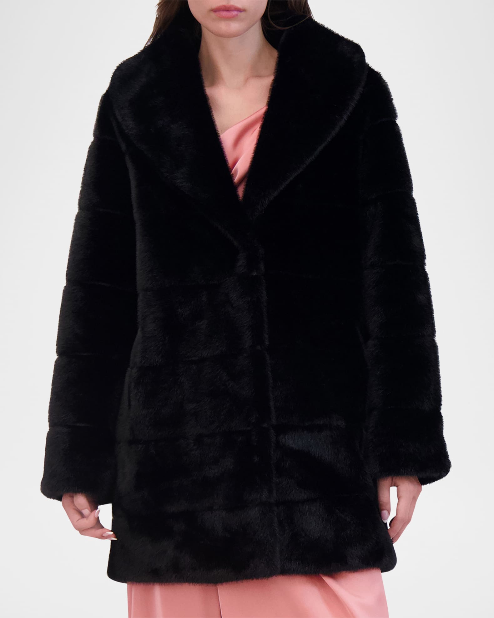 Mink Faux Fur Stroller Coat 1