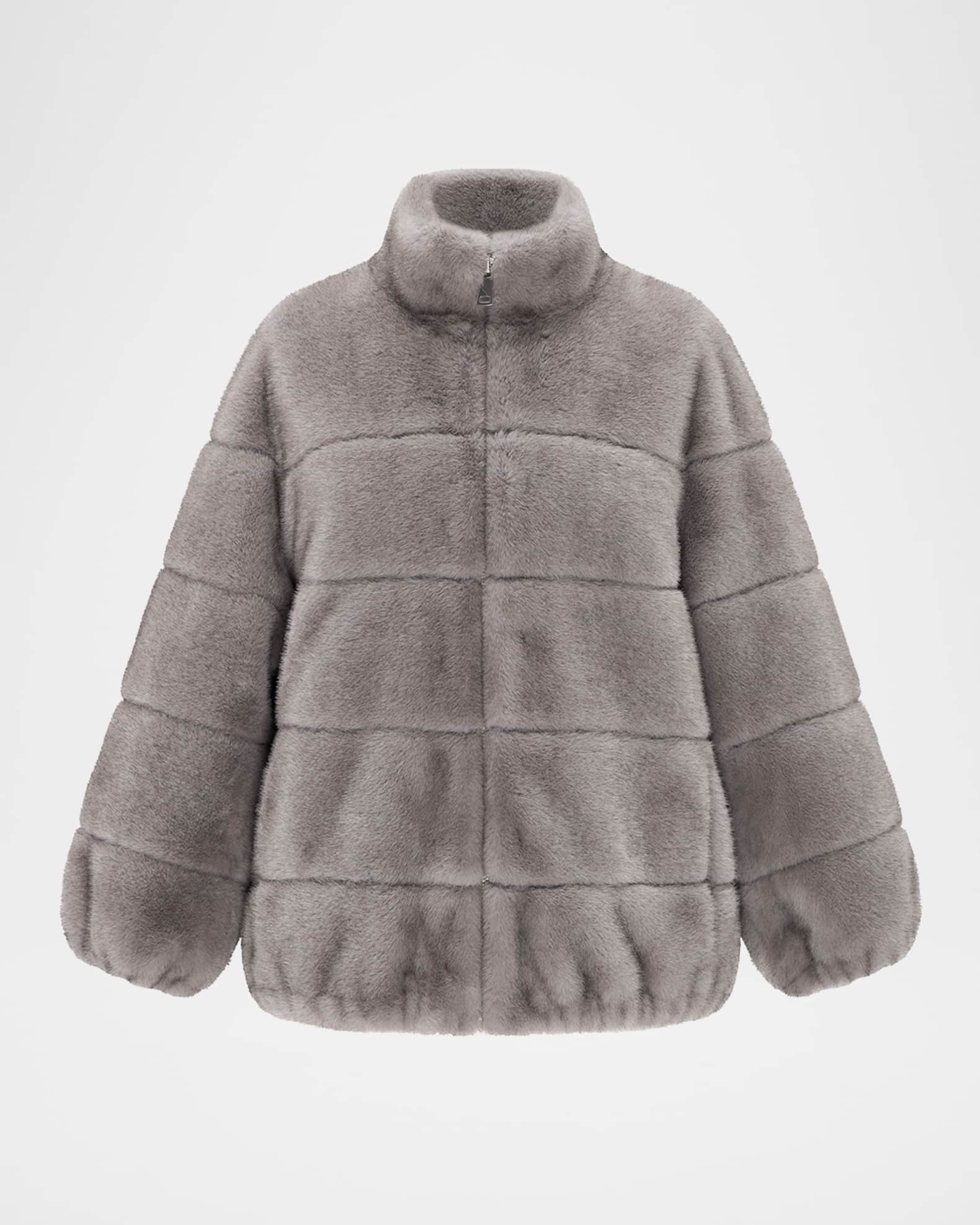 Mink Faux Fur Zip Jacket 0