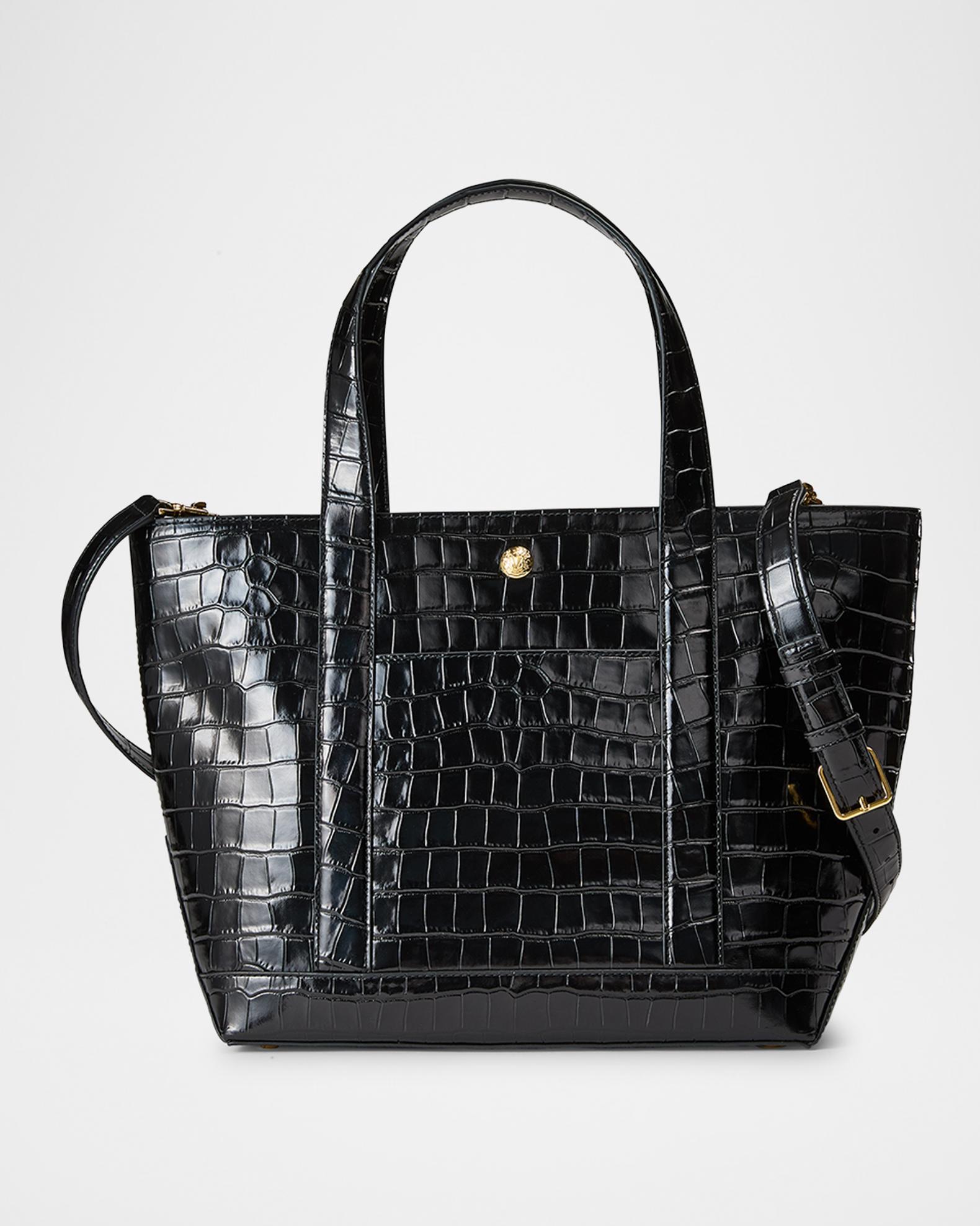 Veronica Beard Goody Grand Croc Embossed Leather Tote Bag Neiman Marcus
