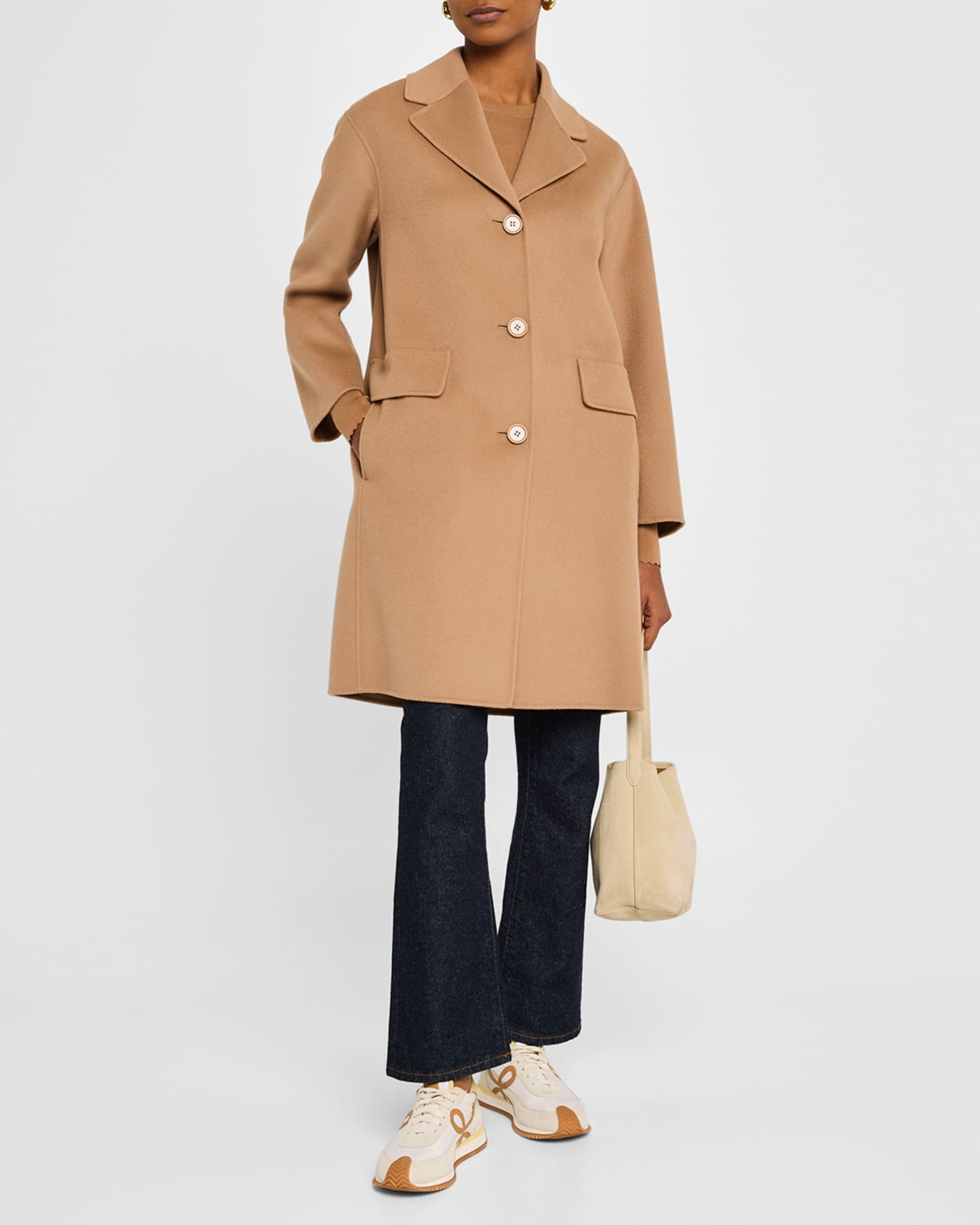 Cielo Single-Breasted Wool Coat 1