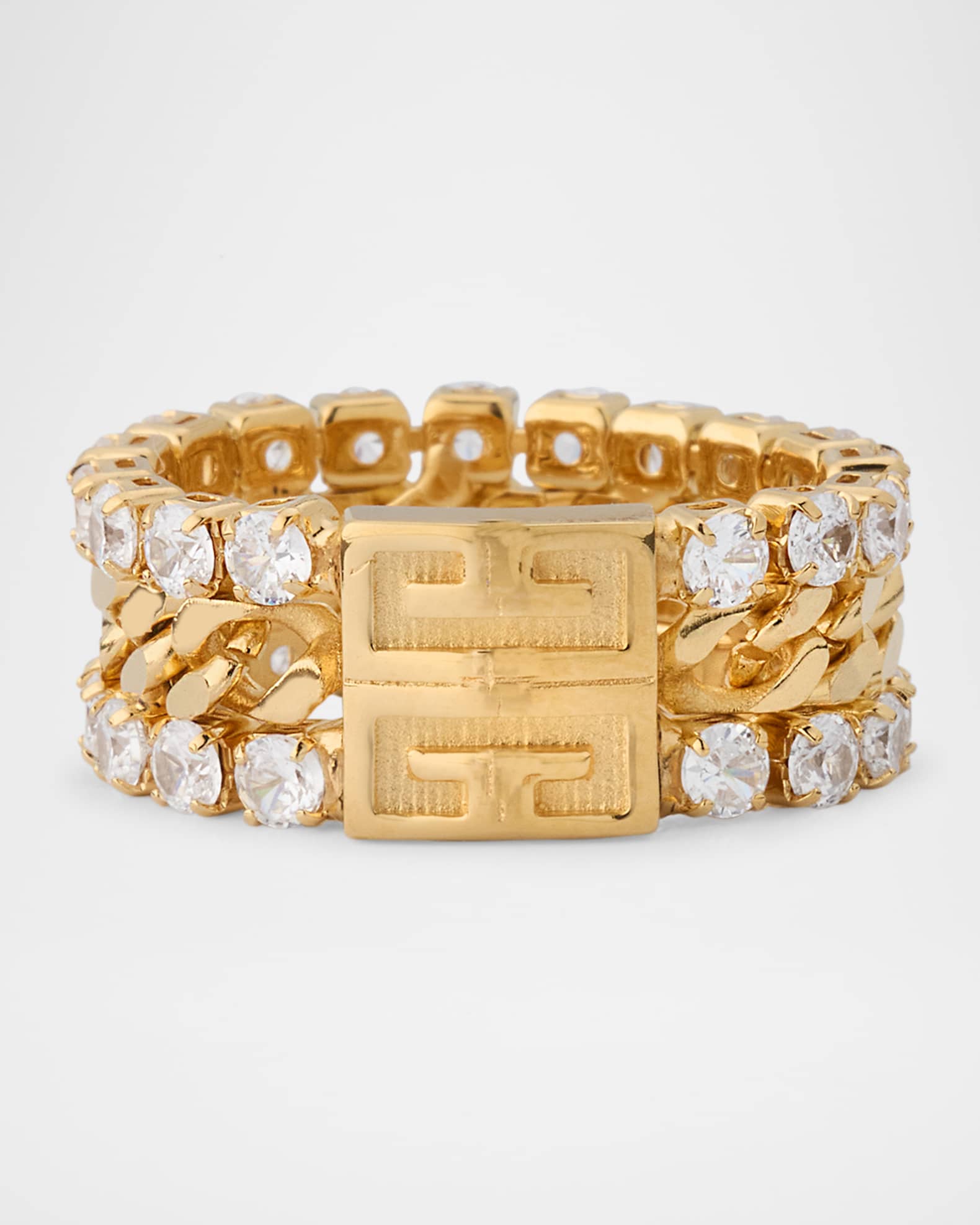 GIVENCHY★ 4G Crystal ring 4G Crystal ring in metal with crystals in - golden yellow