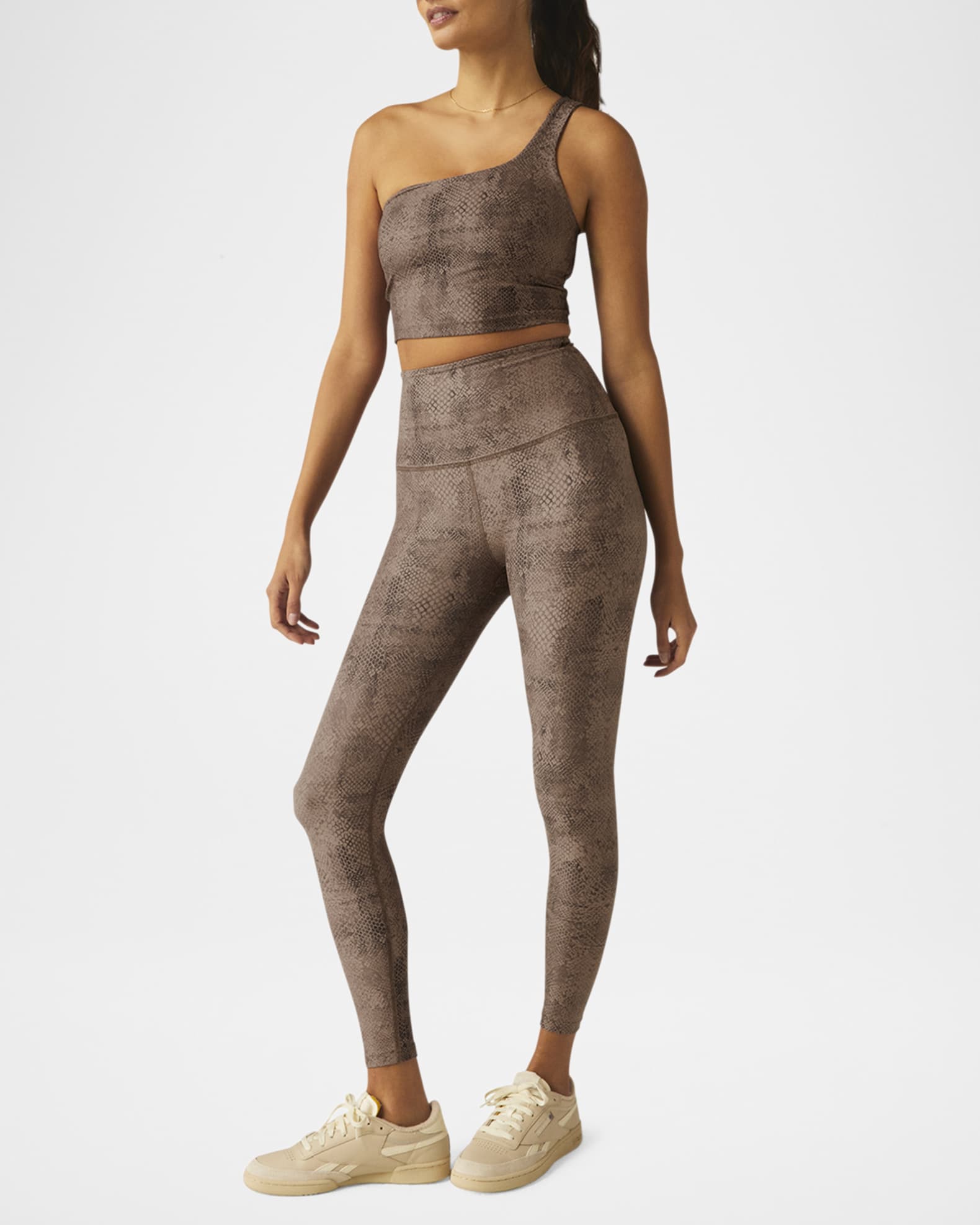 Beyond Yoga Snakeskin SoftMark One and Only One Shoulder Tank Top Neiman Marcus