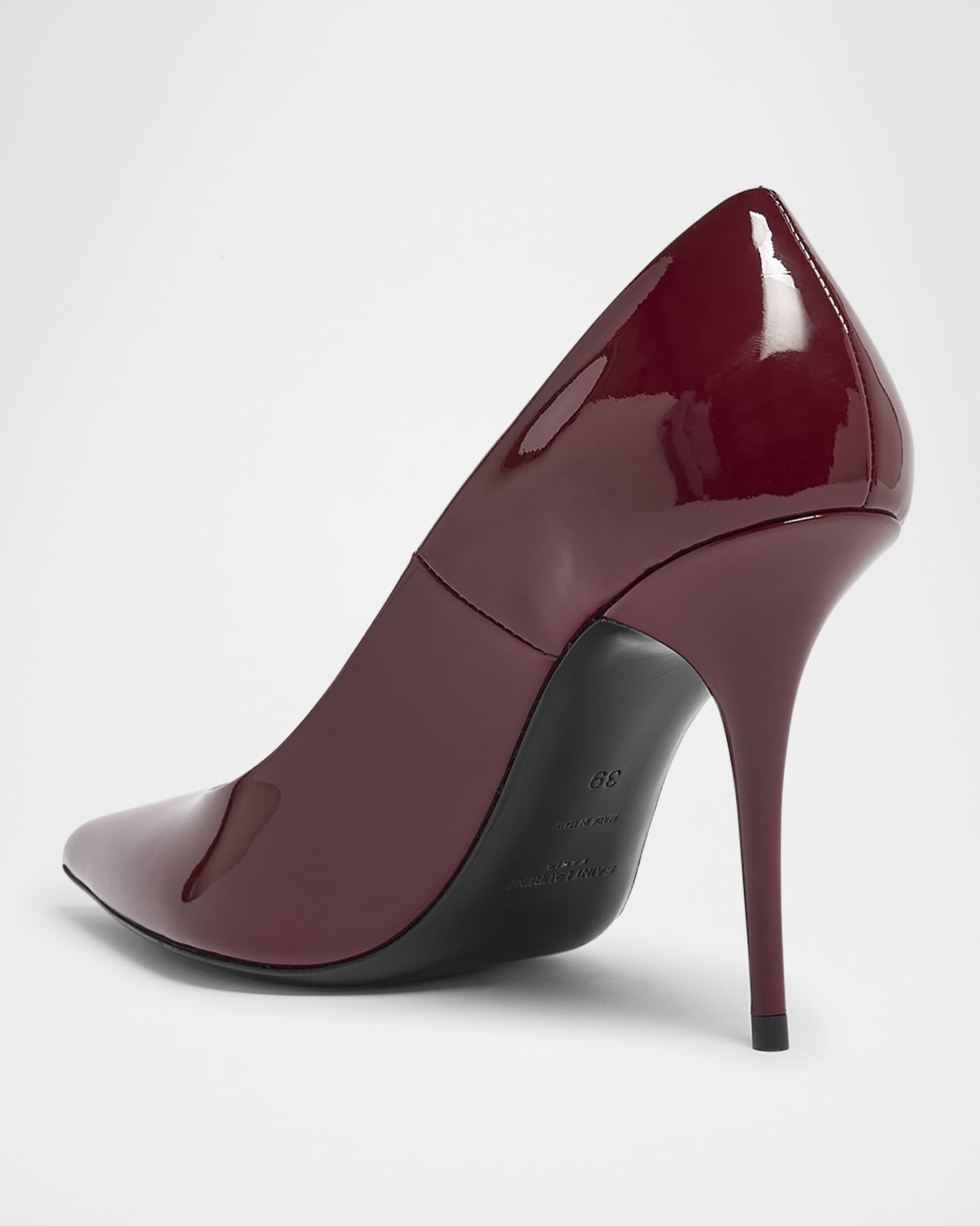 パンプス SAINT LAURENT BURGUNDY LEATHER NORMA PUMPS Saint Laurent Norma Glossy Leather Pumps | Neiman Marcus