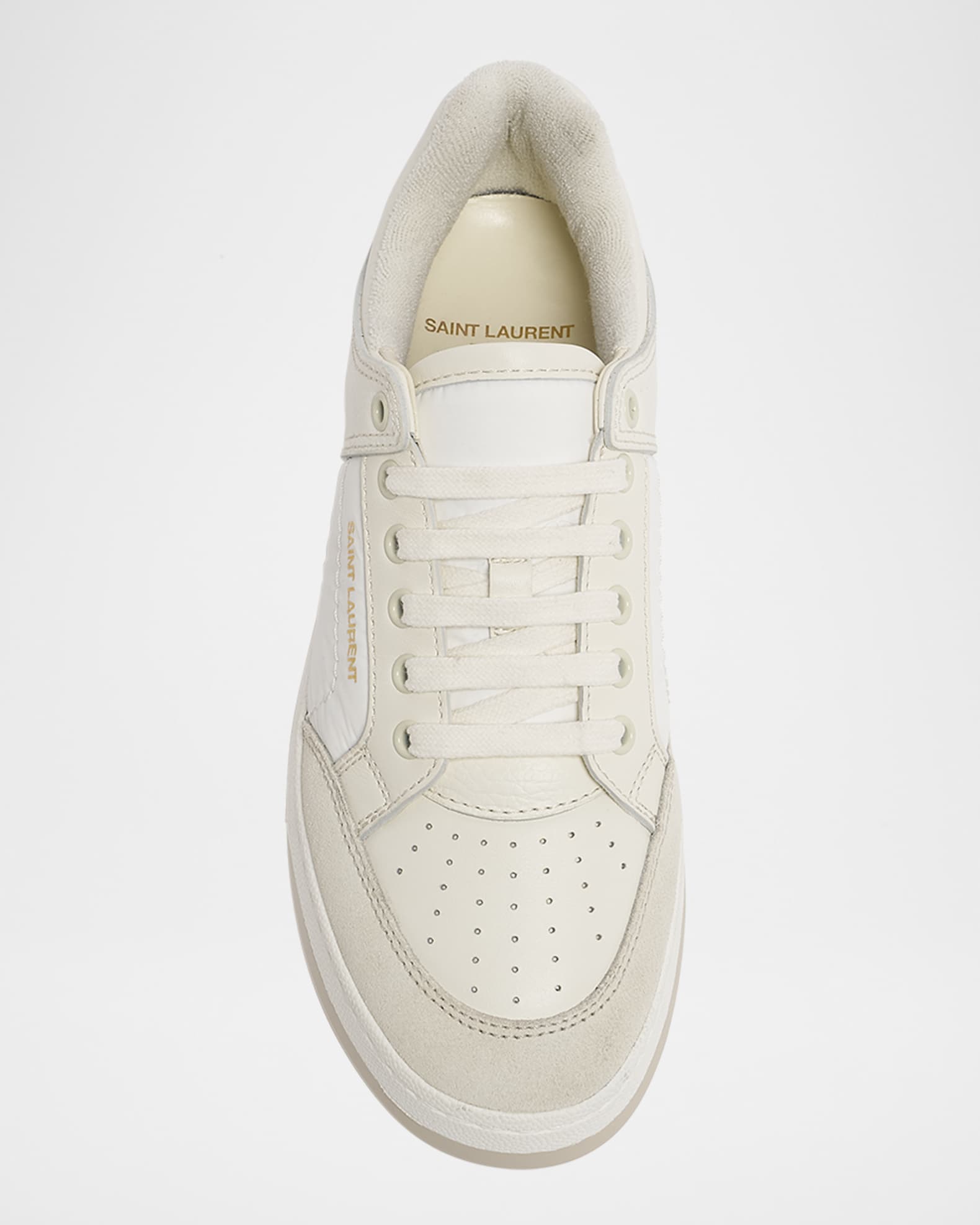 【返品送料無料】 Saint Laurent SL61 Mixed Leather Low-Top Sneakers | Neiman ブランデー