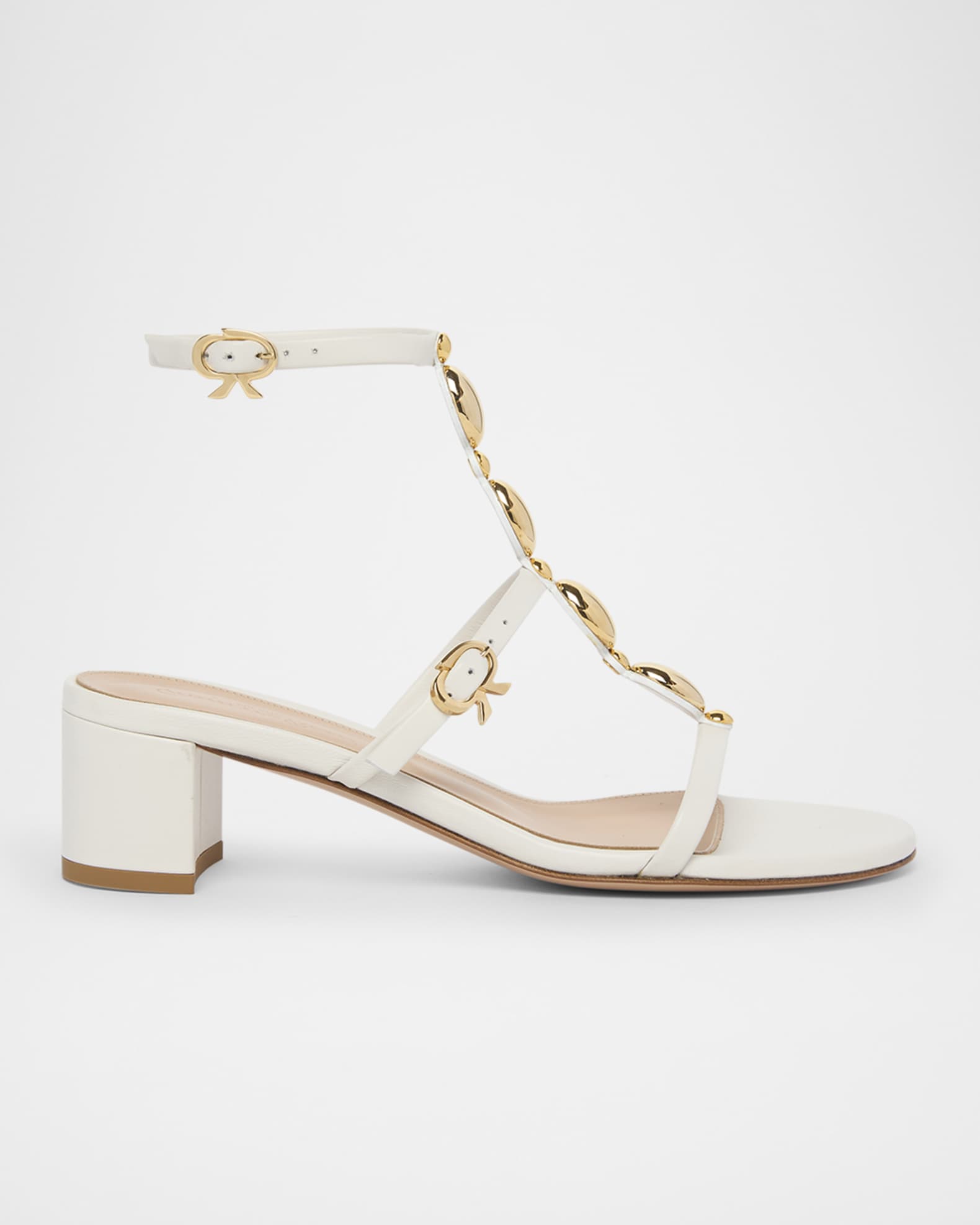Shanti Beaded T-Strap Leather Sandals 0