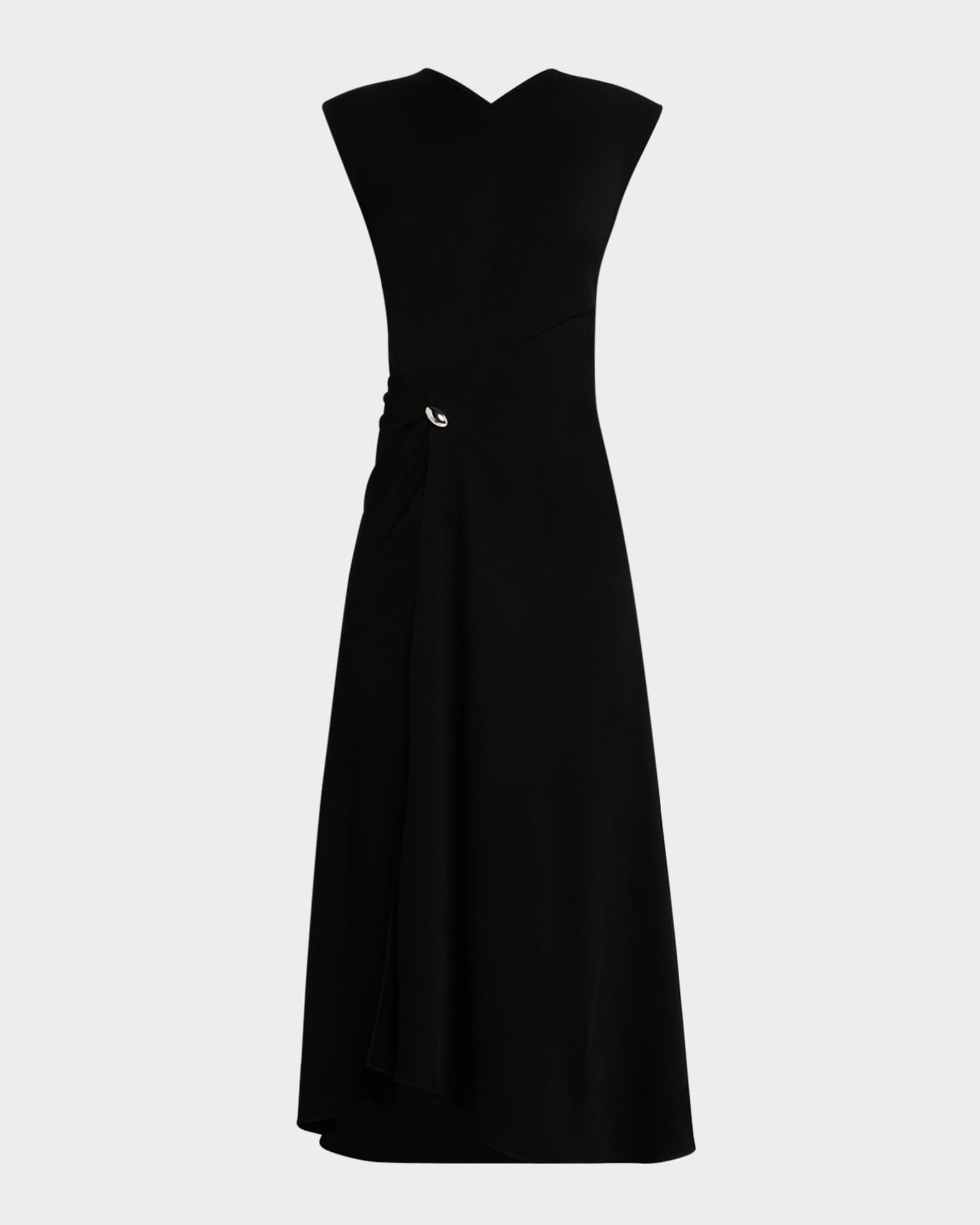 Mary V-Neck A-Line Midi Dress 0