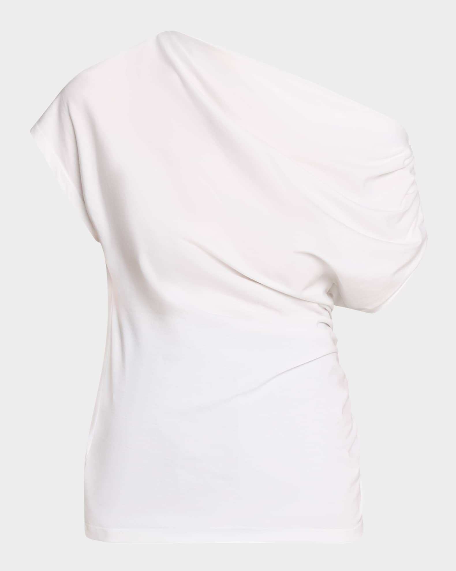 A.L.C. Alice Draped One Shoulder Tee White