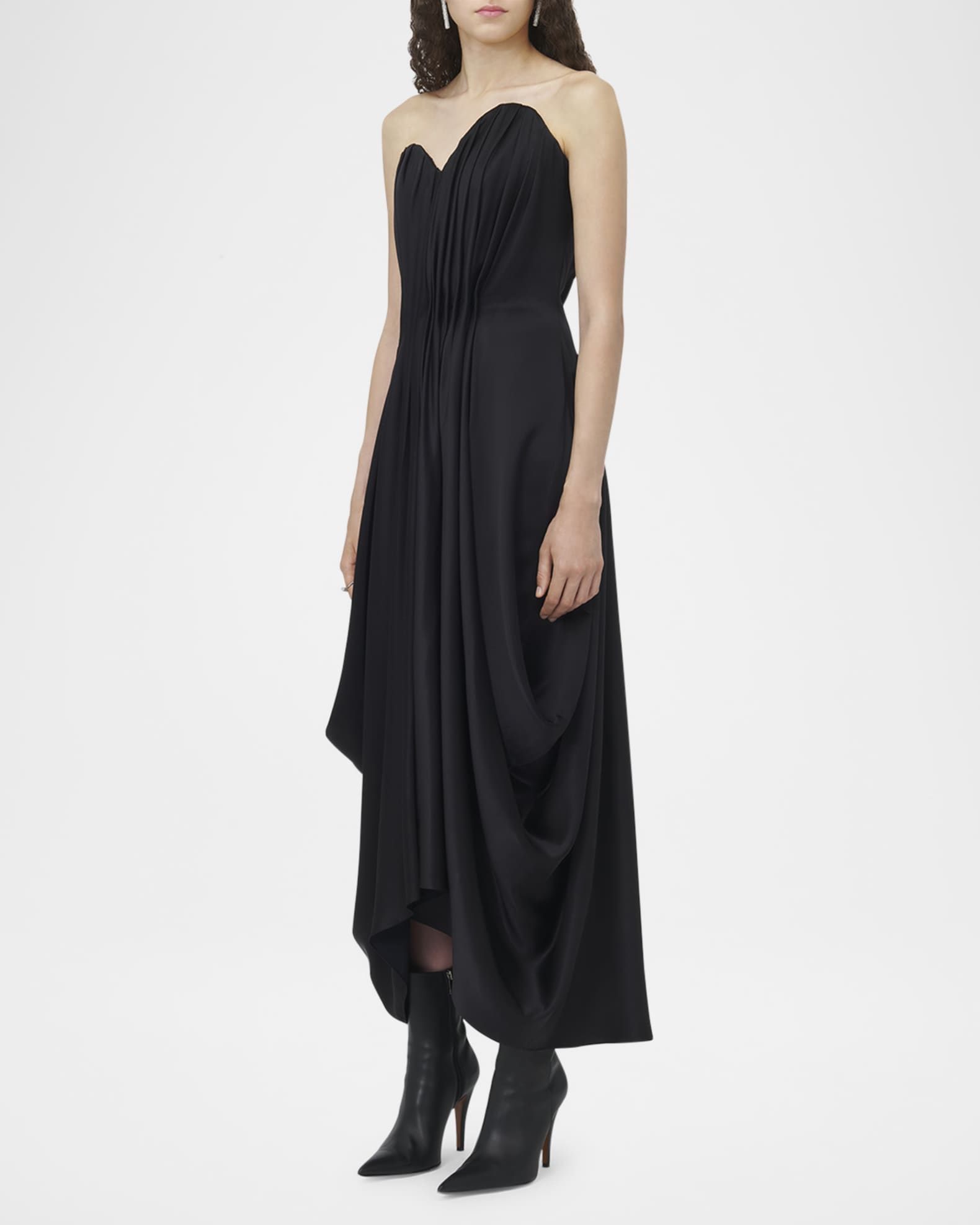 Alexander McQueen Draped Satin Strapless Evening Dress Neiman Marcus