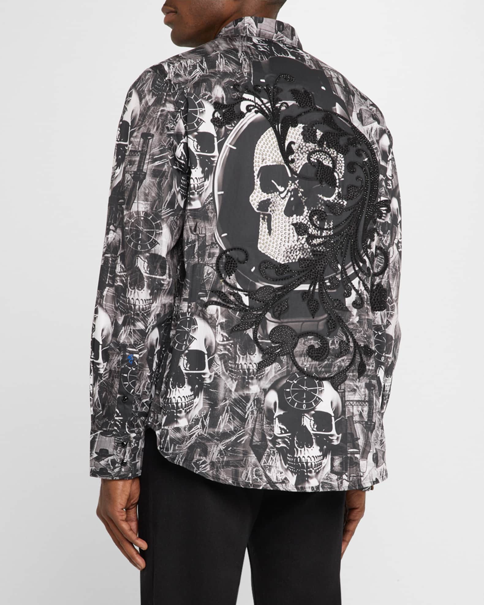 Robert Graham Men's Cotton SkullPrint Sport Shirt Neiman Marcus