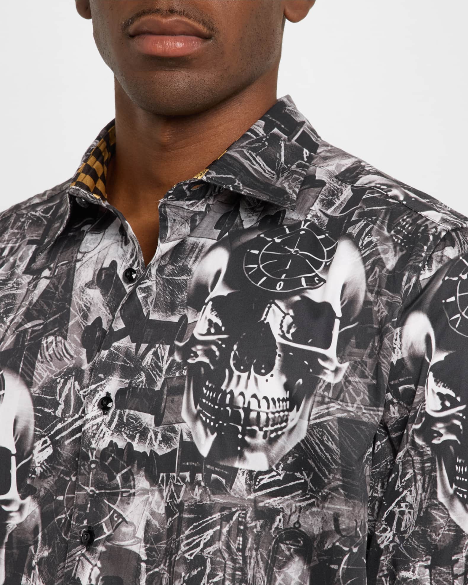 Robert Graham Men's Cotton SkullPrint Sport Shirt Neiman Marcus