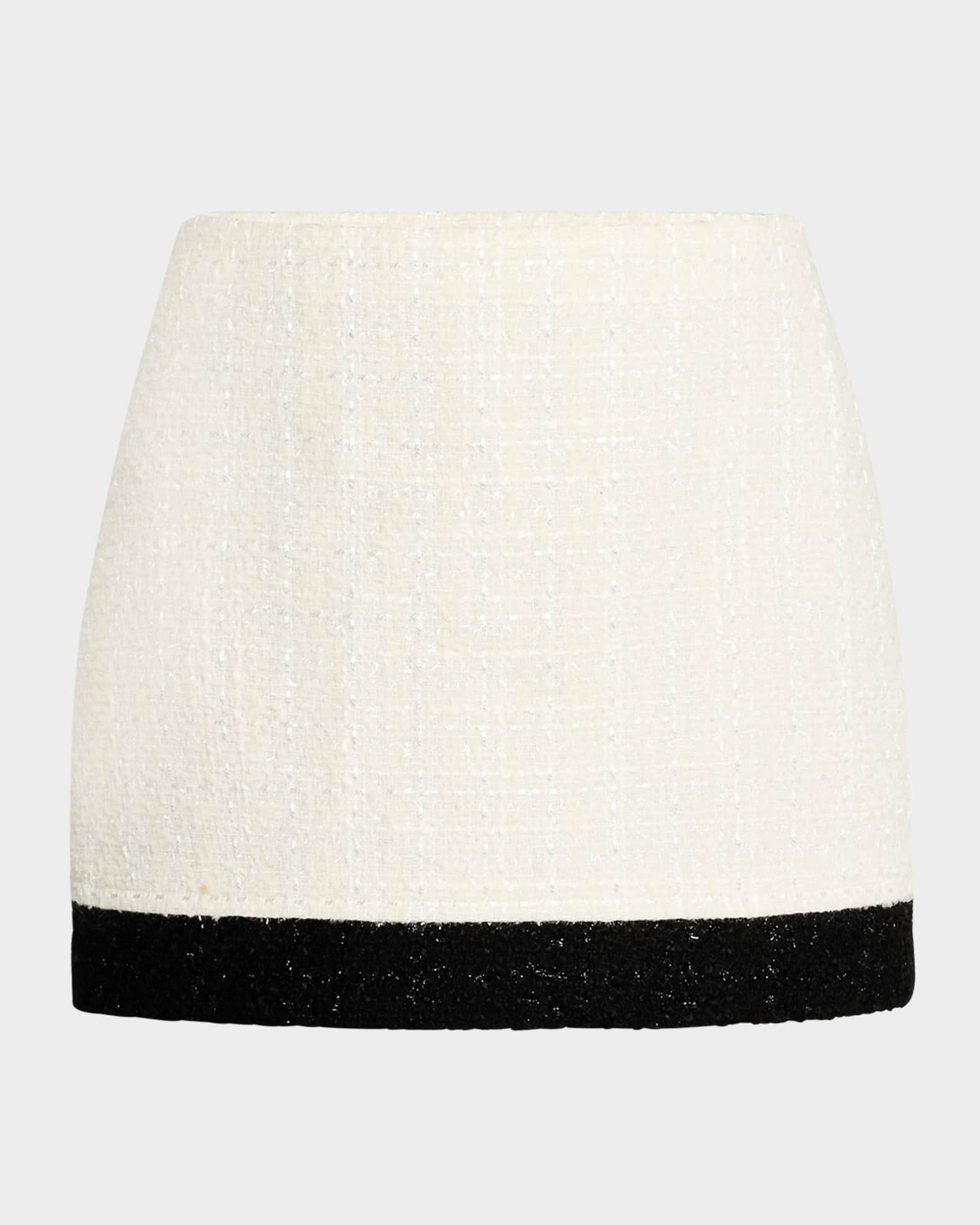 Ecenia Layered Tweed Mini Skirt 0