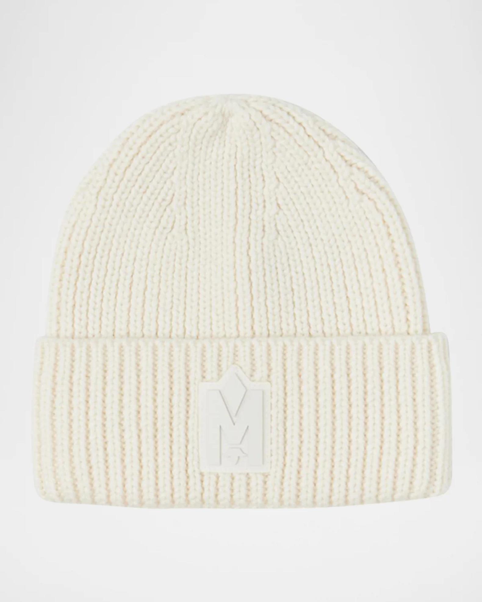 Mackage Jude Hand-Knit Logo Beanie with Ribbed Cuff | Neiman Marcus