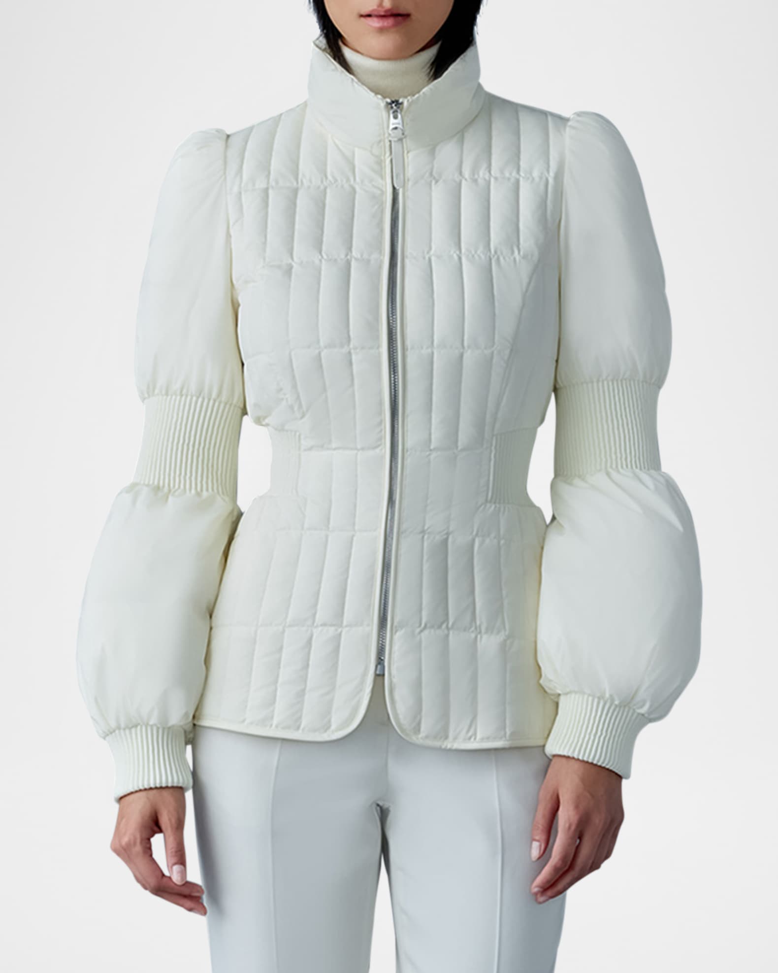 Felicia puffer jacket with belt outlet