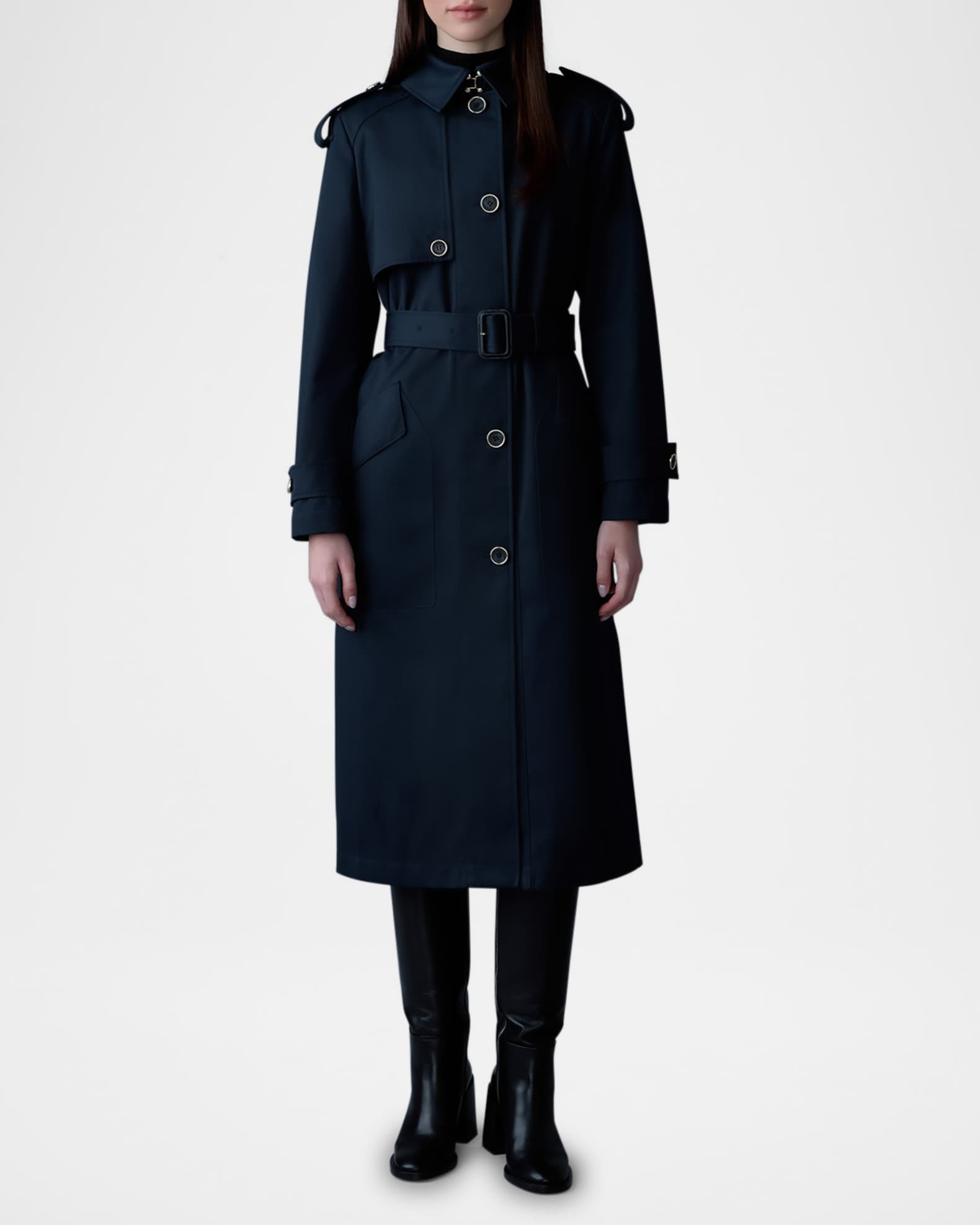 Mackage Akili Long Trench Coat | Neiman Marcus