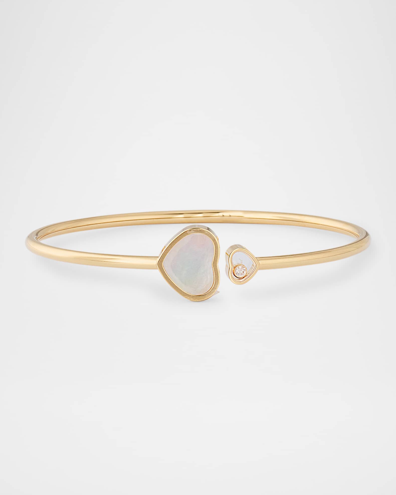 Happy Hearts 18K Yellow Gold Mother of Pearl Bangle 0