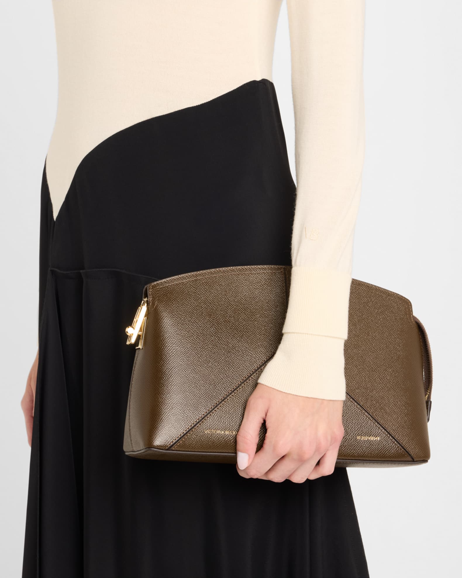 Victoria Beckham The Victoria Zip Leather Clutch Bag