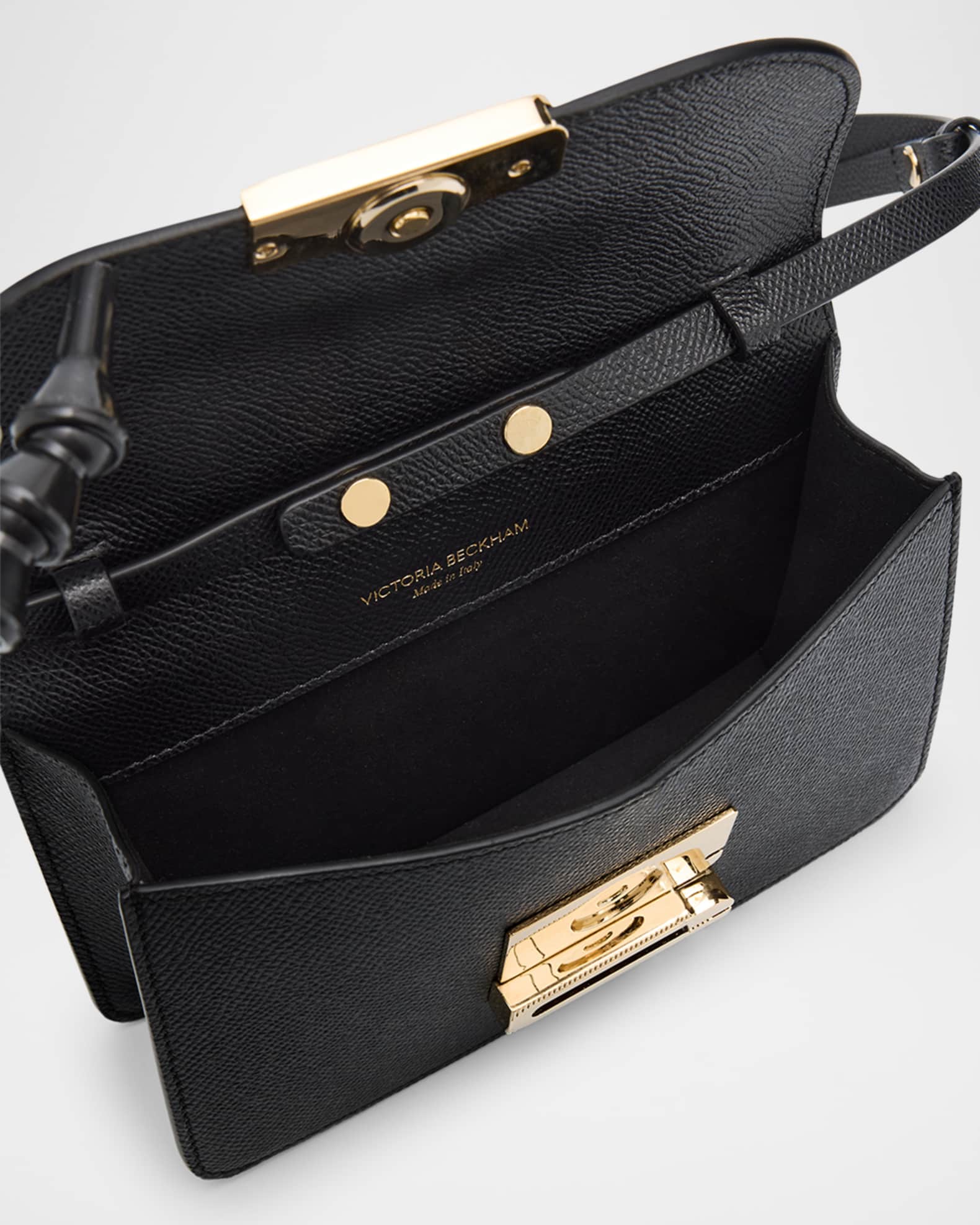 【Victoria Beckham】ナノメタリックレザーショルダーバッグ B Buckle Nano metallic leather shoulder bag in brown