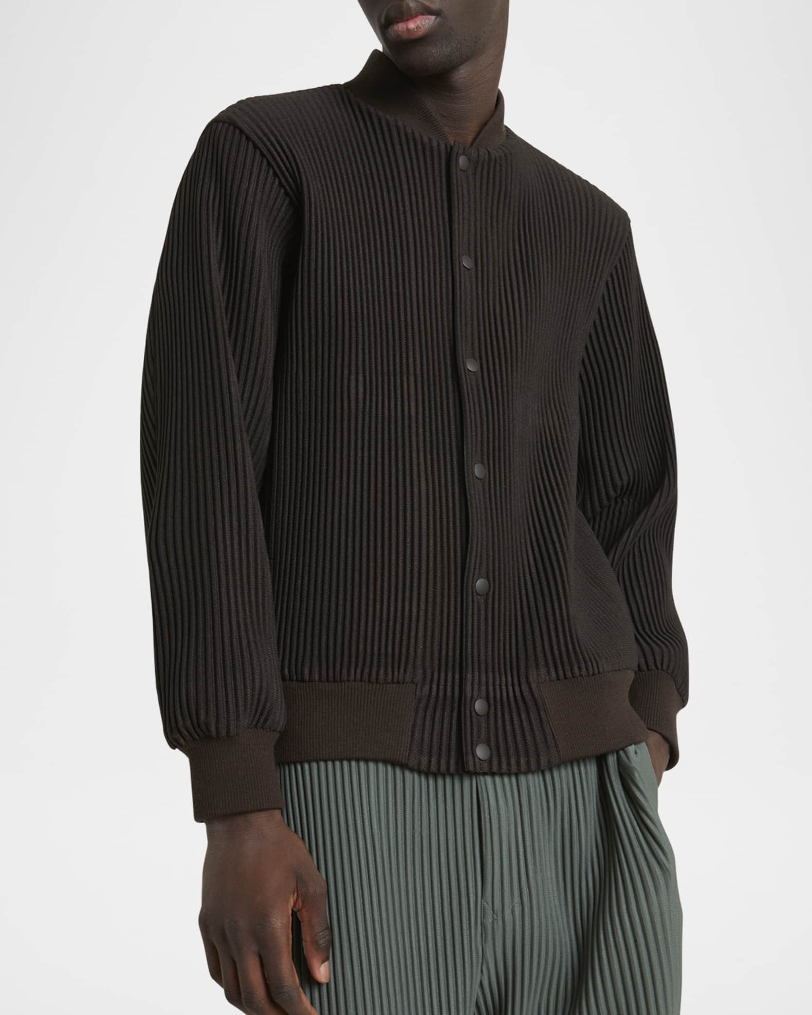 正規 Issey Plisse Homme Miyake Jacket Bomber Pleated Kersey Men's サルエルパンツ