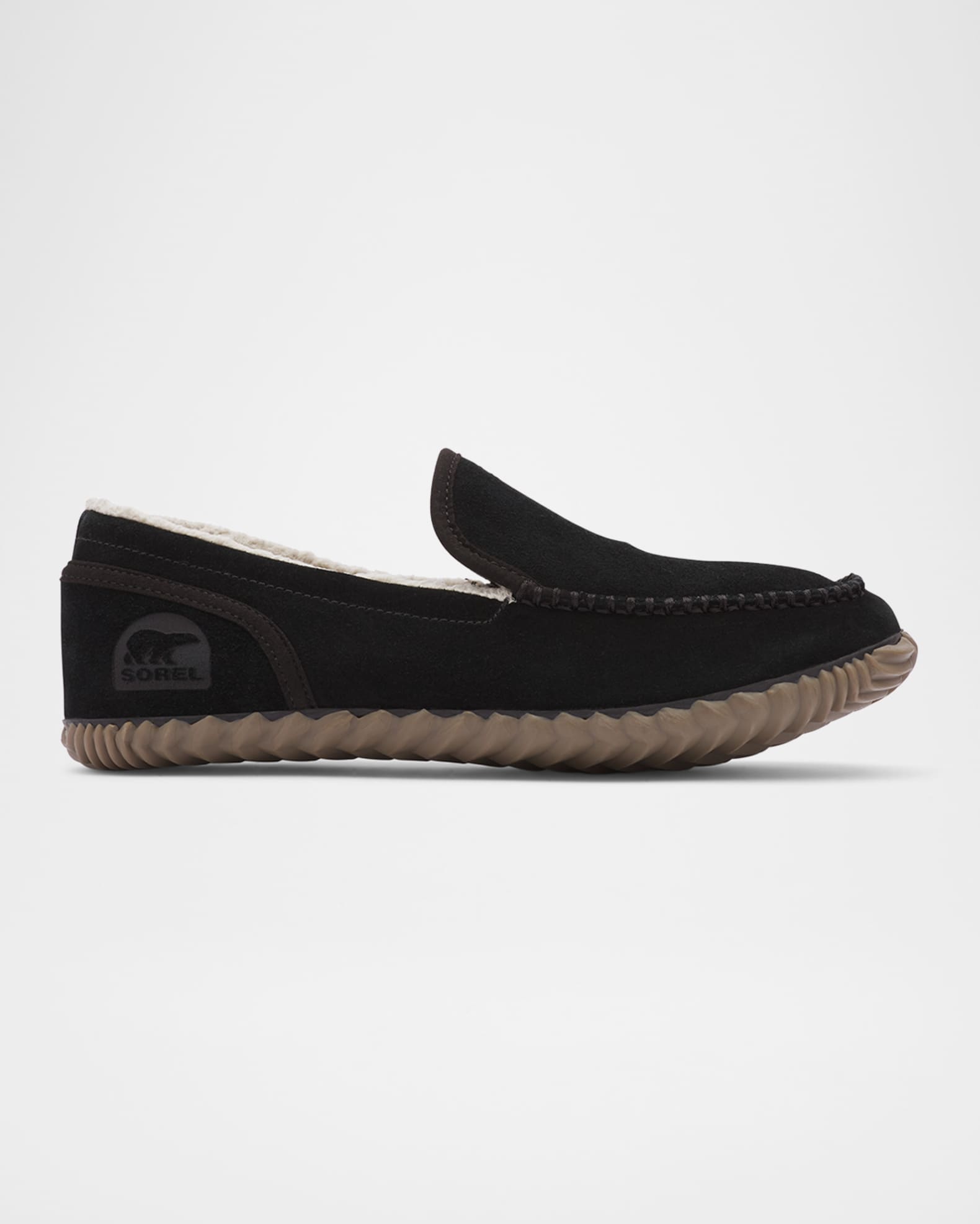 Men's Dude Moc Suede and Faux Fur Slippers 0