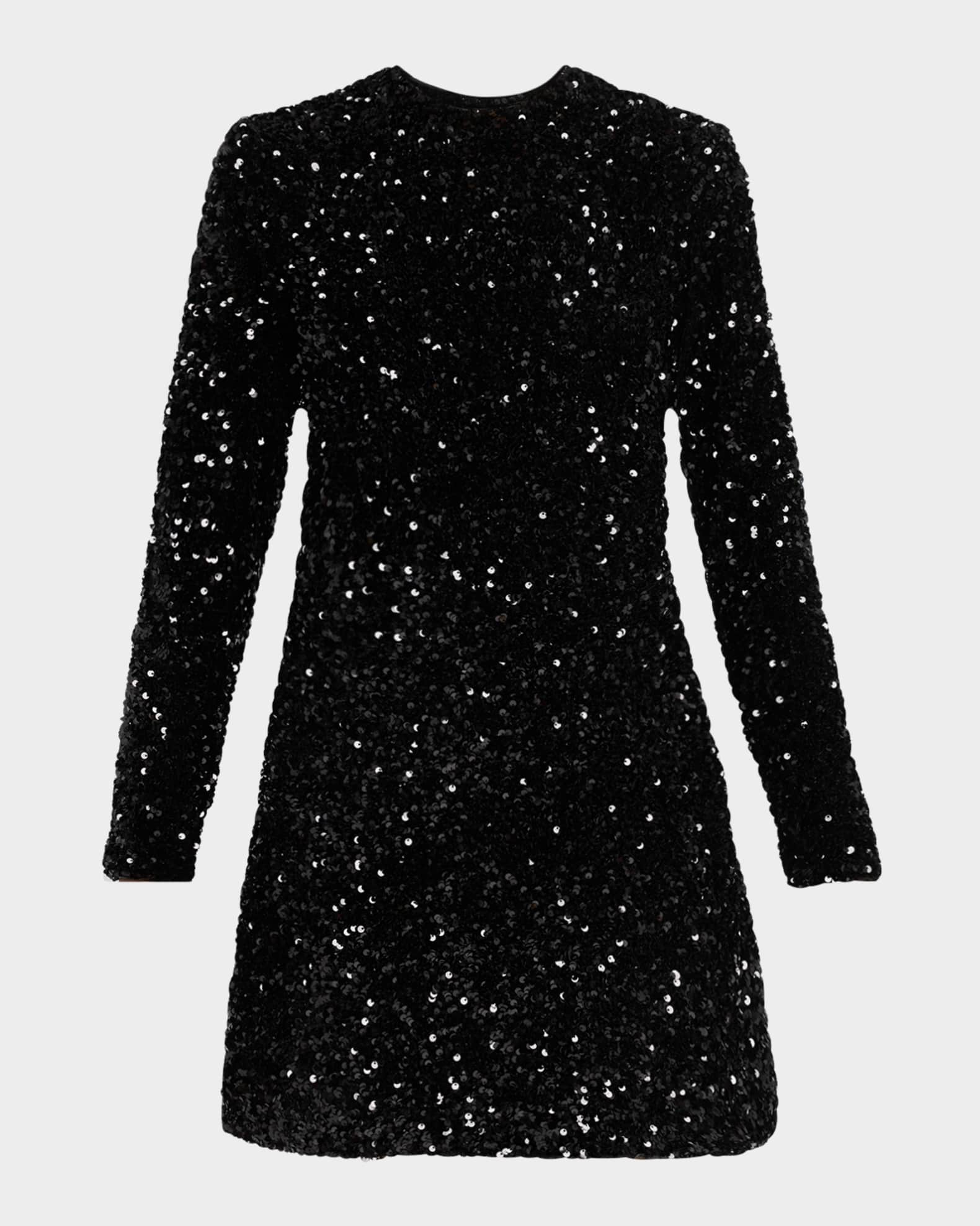 Avery Sequined Open-Back Mini Dress 0