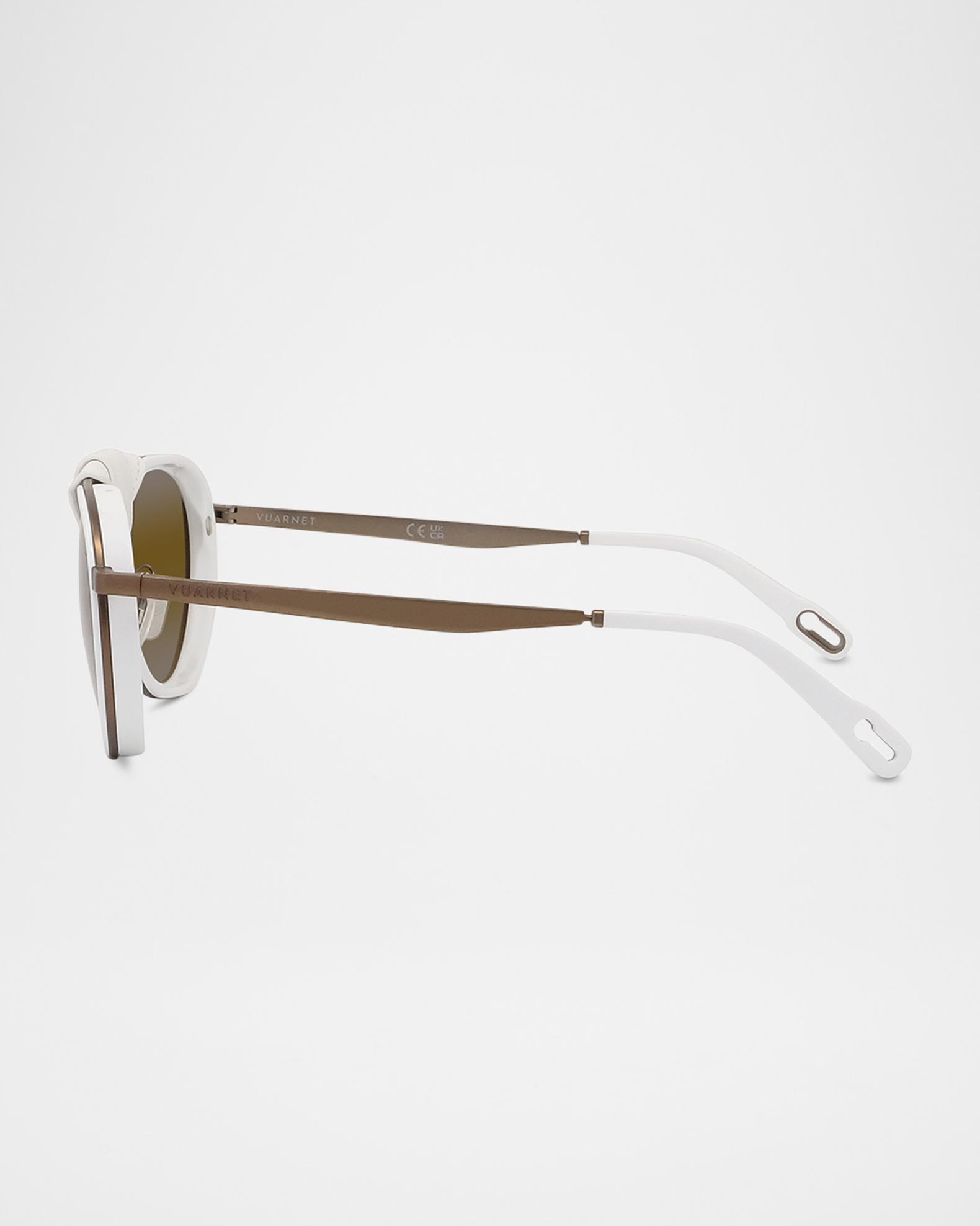 Vuarnet Sunglasses
GLAM WHITE / PURE BROWN Vuarnet 066, Vintage 90s Tempered Glass Lenses Unique Gold  main image 3