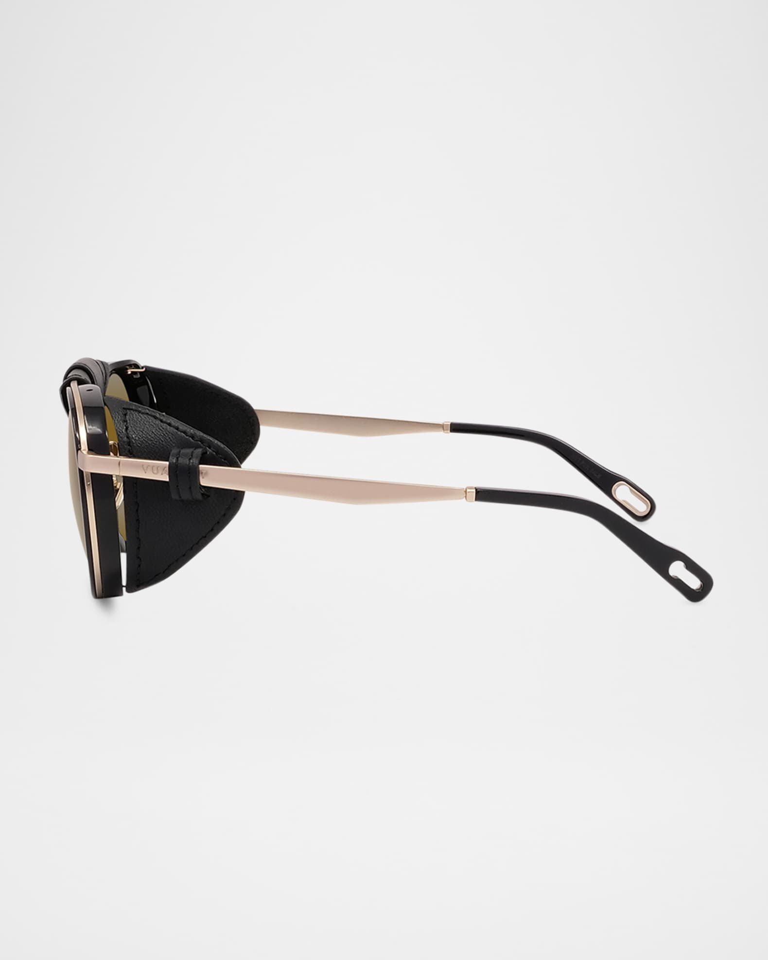 Vuarnet Men s Glacier 02 Titanium Round Sunglasses with Side Shields and Cord Neiman Marcus