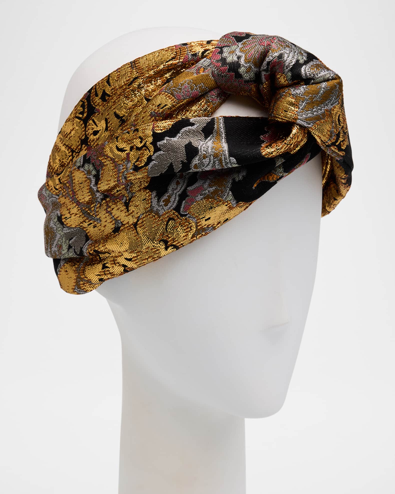 Twisted Floral Brocade Headband  1
