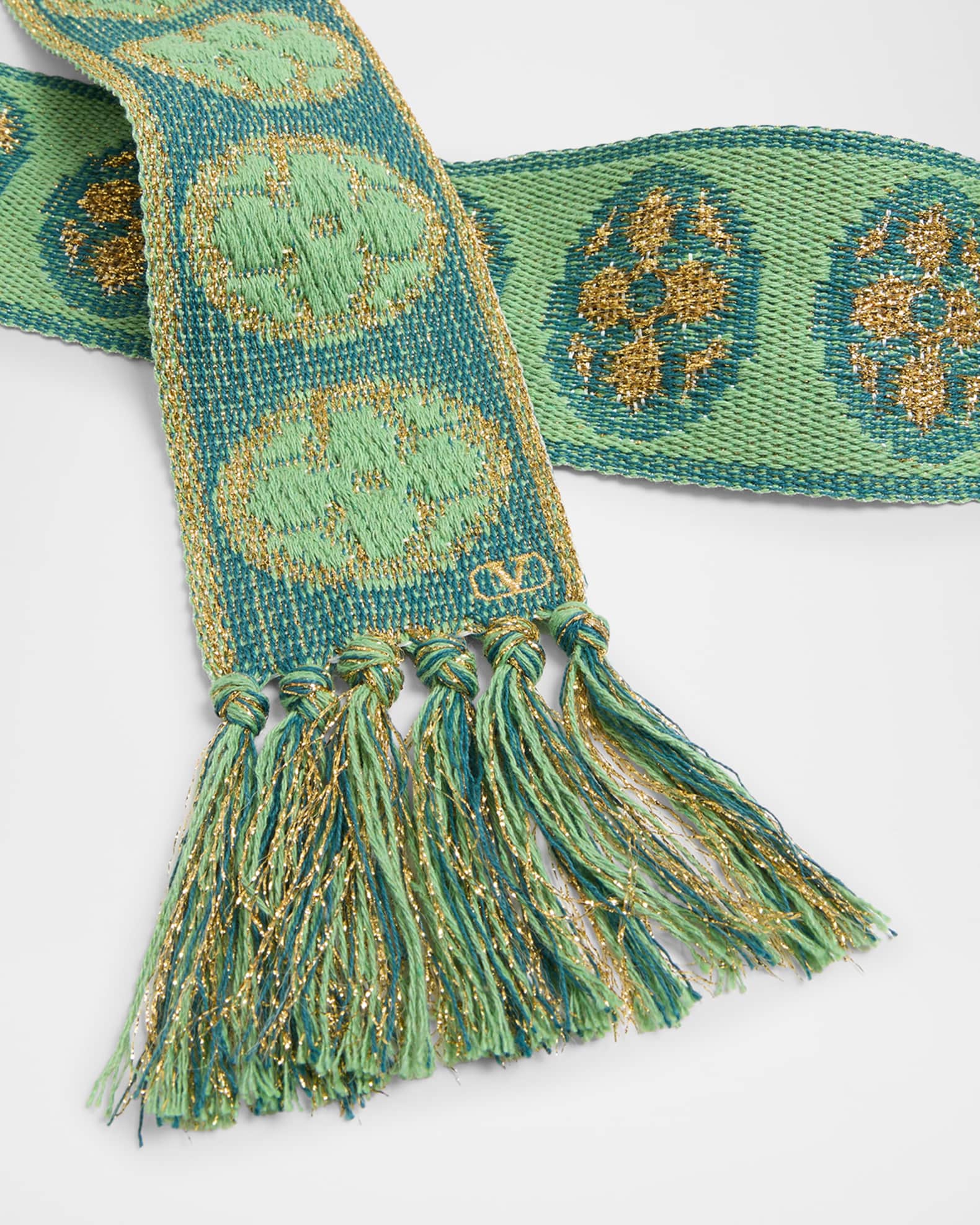 Metallic Antibes Cotton Fringe Scarf 1