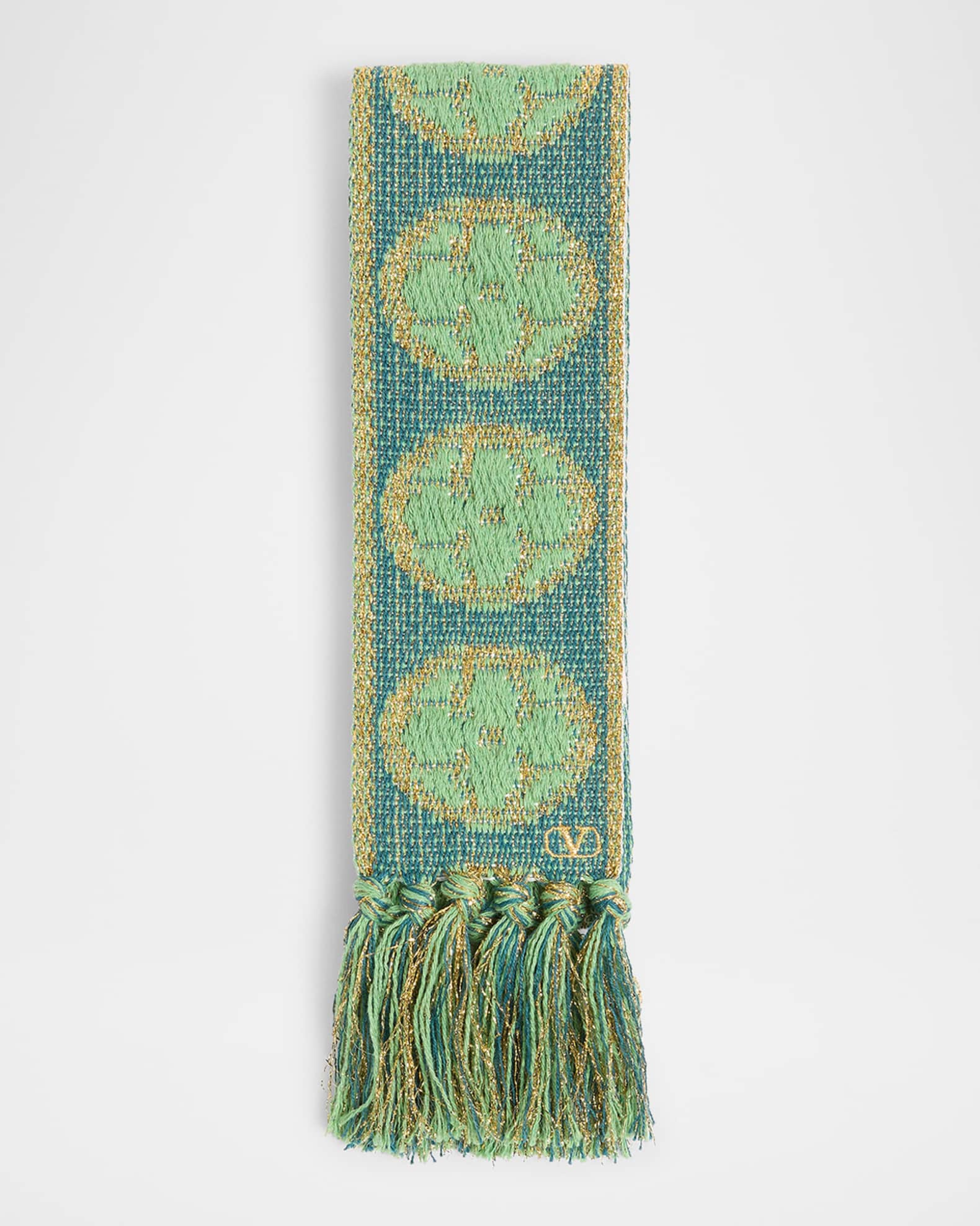 Metallic Antibes Cotton Fringe Scarf 0