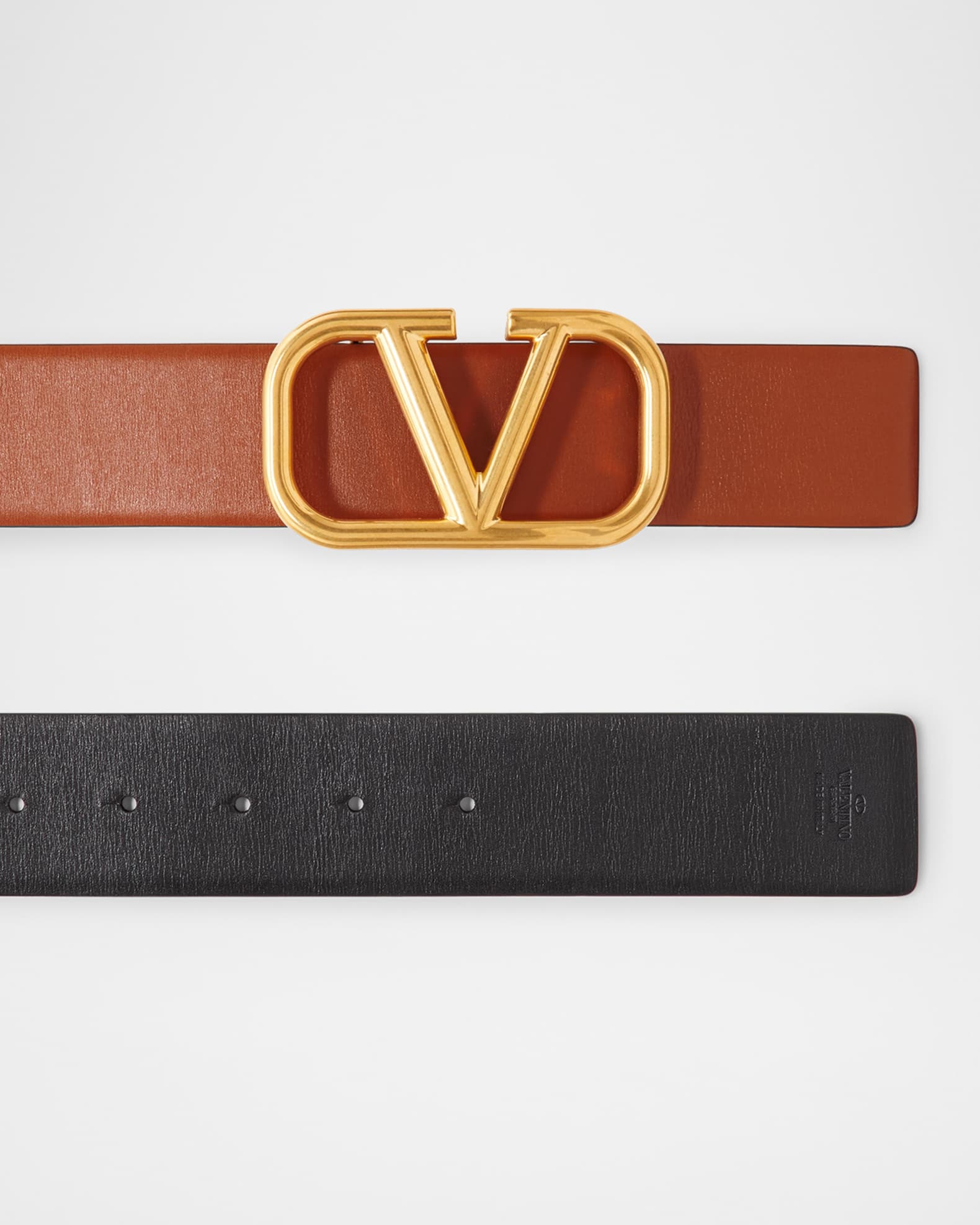Valentino Garavani VLogo Signature Reversible Leather Belt