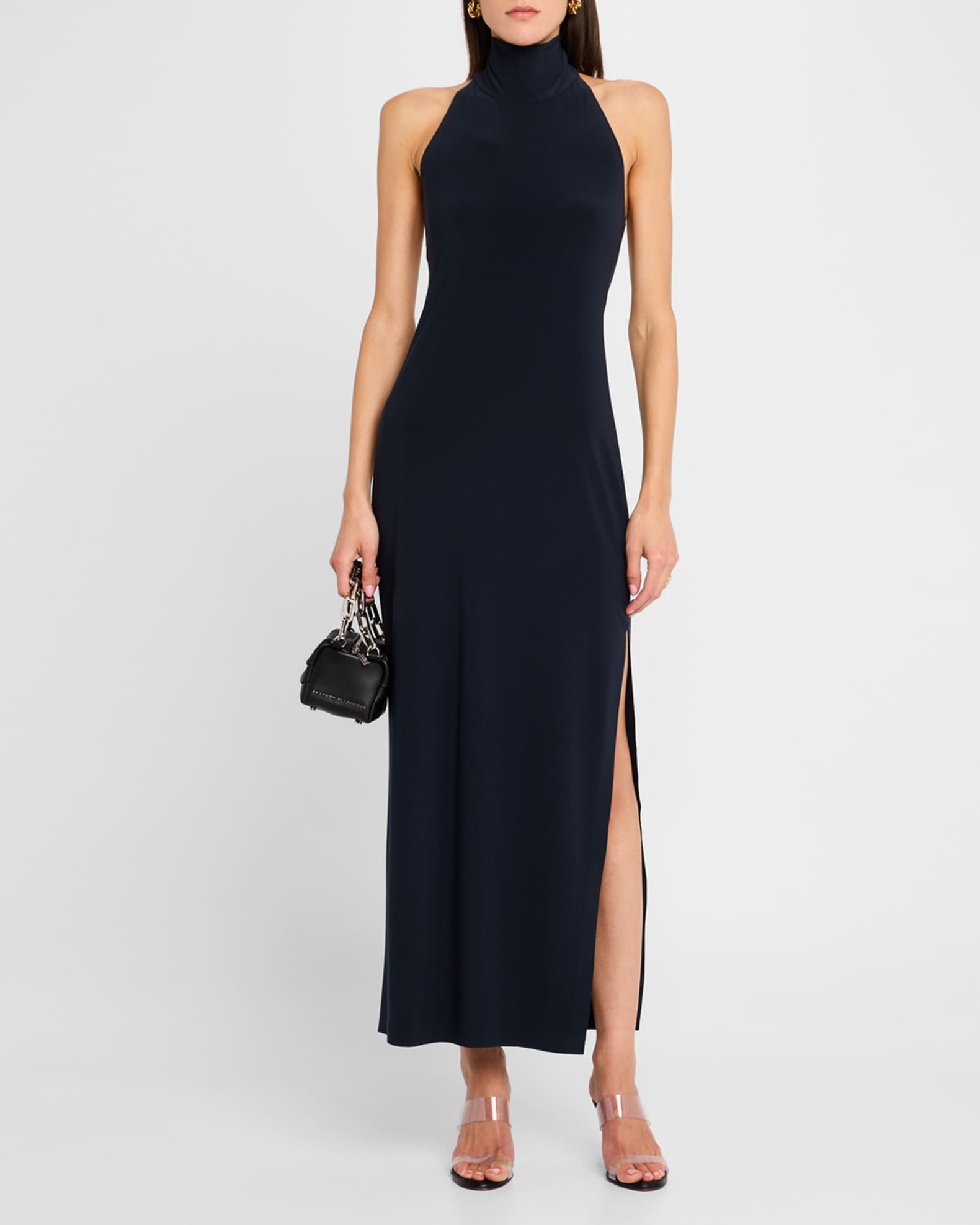 Halter Turtle Side Slit Gown 1