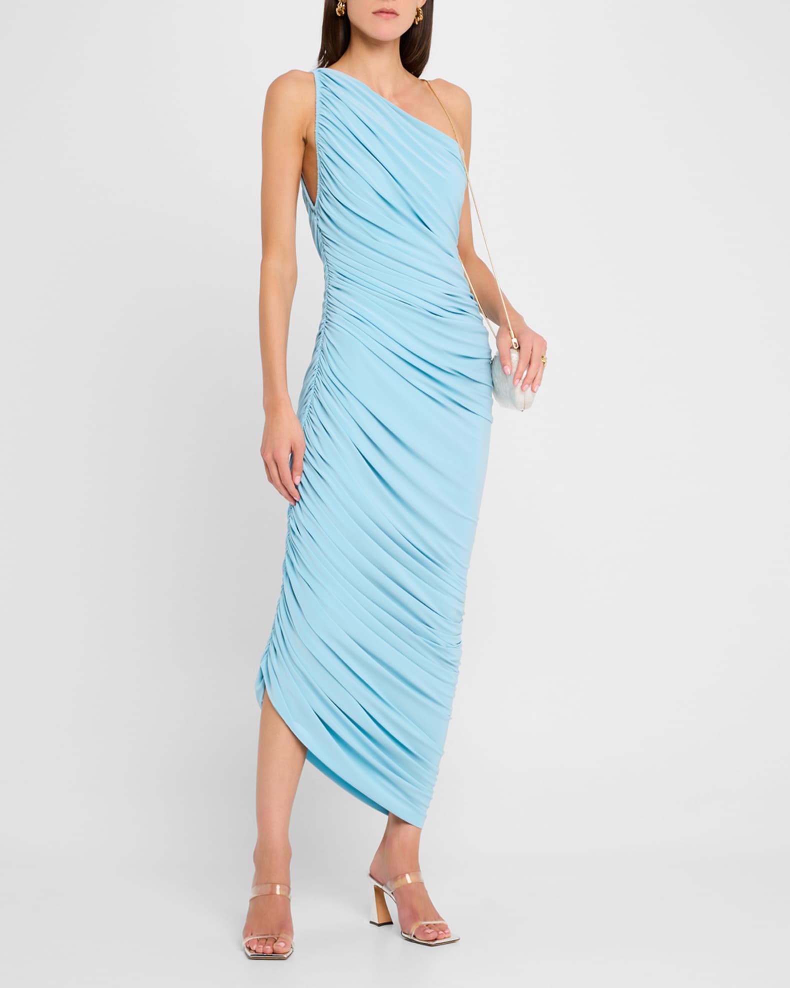 Norma Kamali Diana Asymmetric Ruched Gown | Neiman Marcus