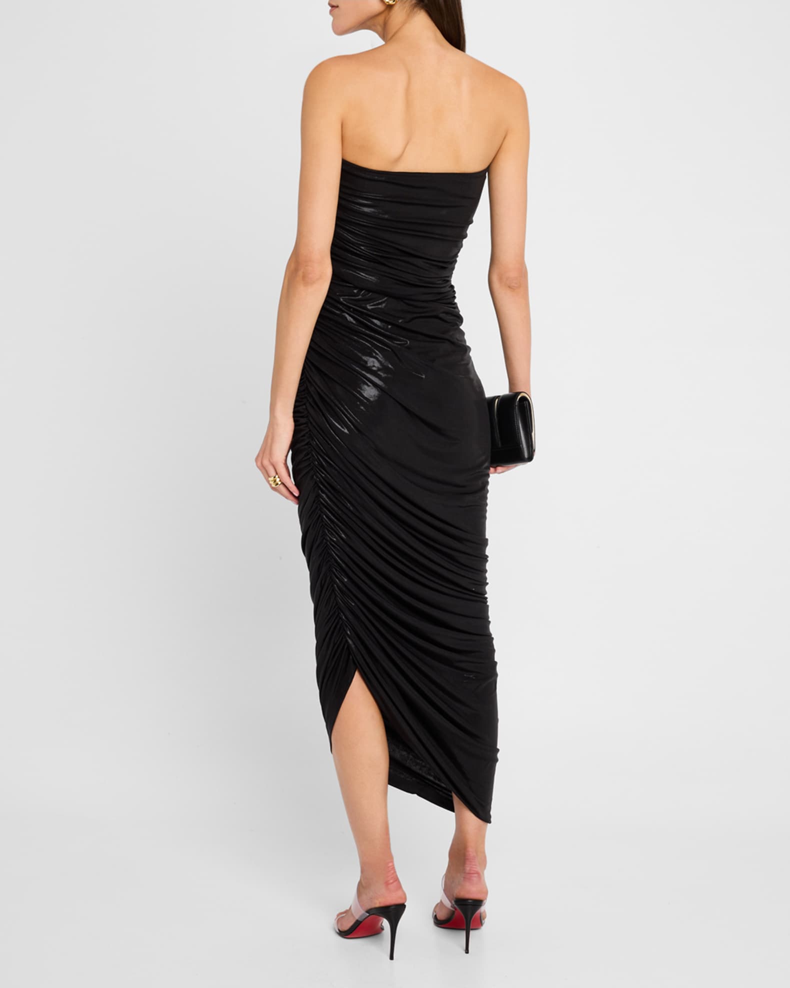 Norma Kamali Strapless Diana Asymmetric Ruched Gown | Neiman Marcus